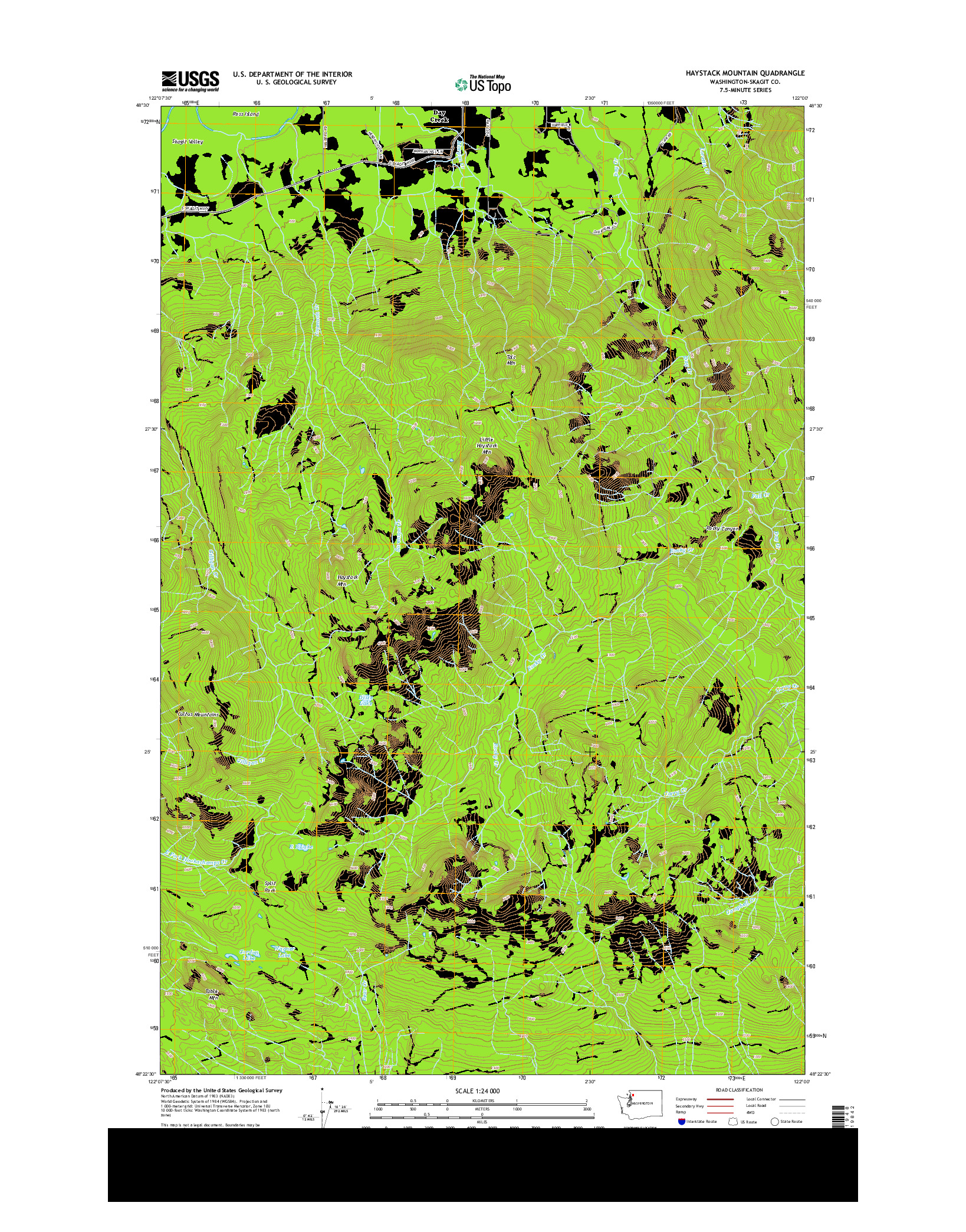 USGS US TOPO 7.5-MINUTE MAP FOR HAYSTACK MOUNTAIN, WA 2014