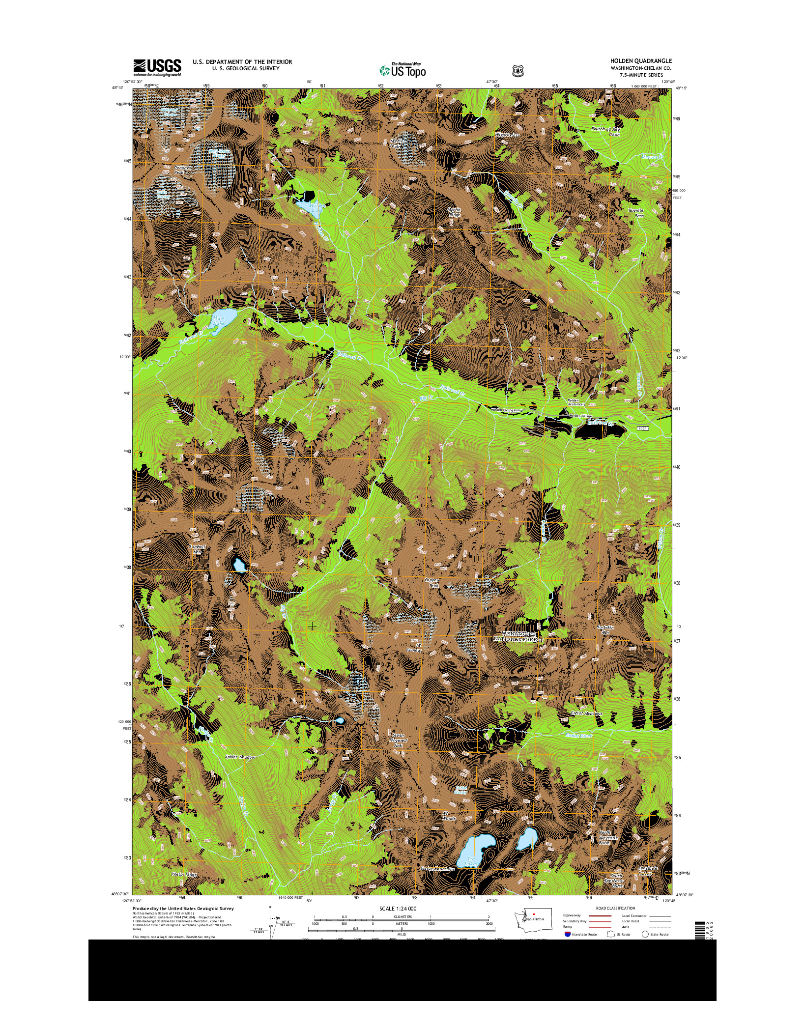 USGS US TOPO 7.5-MINUTE MAP FOR HOLDEN, WA 2014