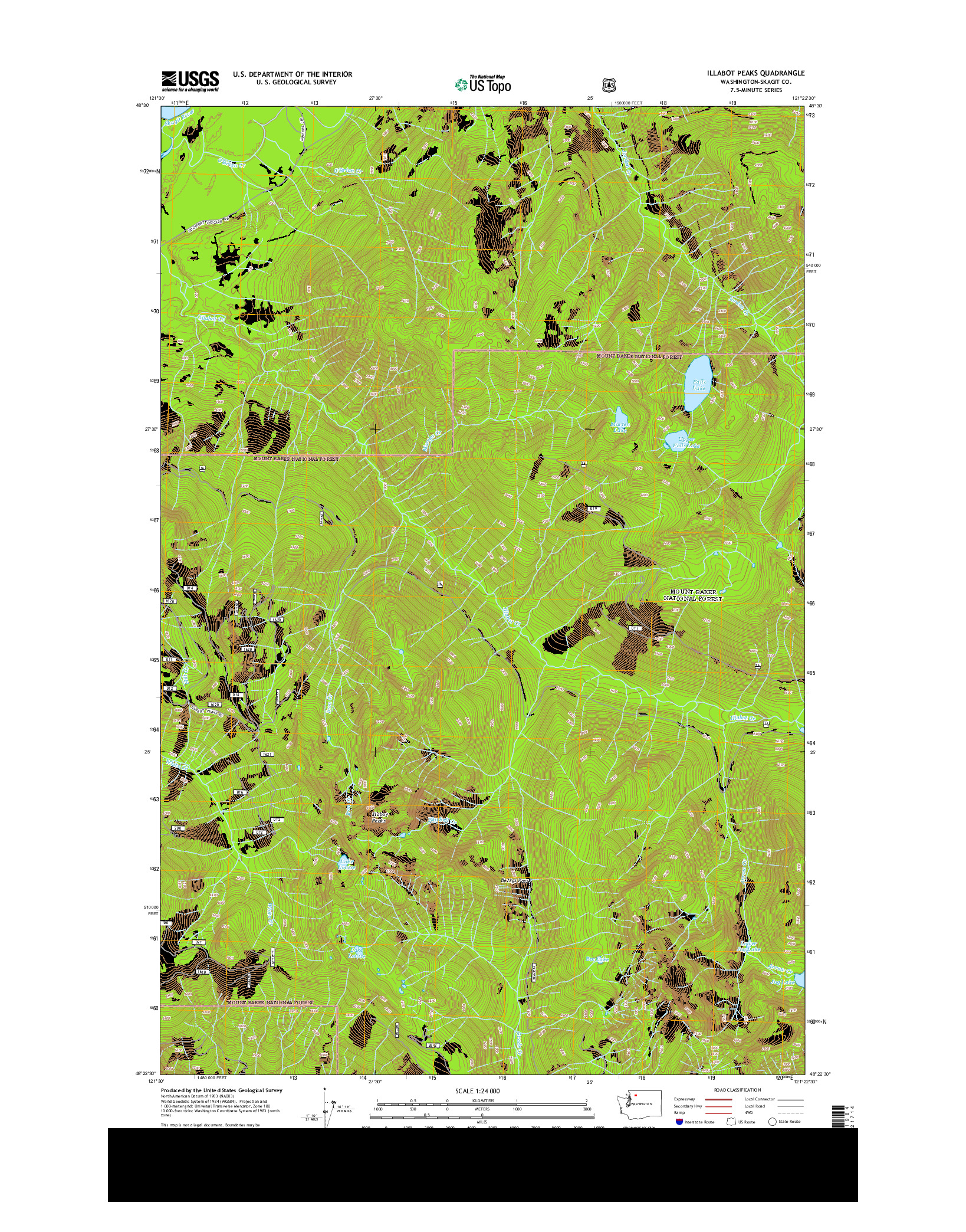 USGS US TOPO 7.5-MINUTE MAP FOR ILLABOT PEAKS, WA 2014