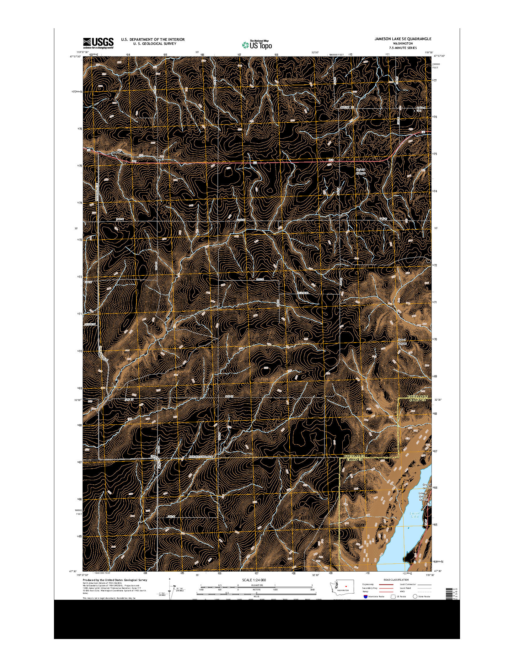 USGS US TOPO 7.5-MINUTE MAP FOR JAMESON LAKE SE, WA 2014