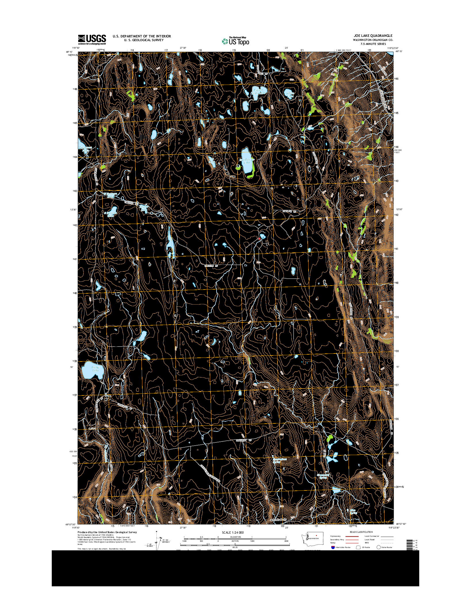 USGS US TOPO 7.5-MINUTE MAP FOR JOE LAKE, WA 2014