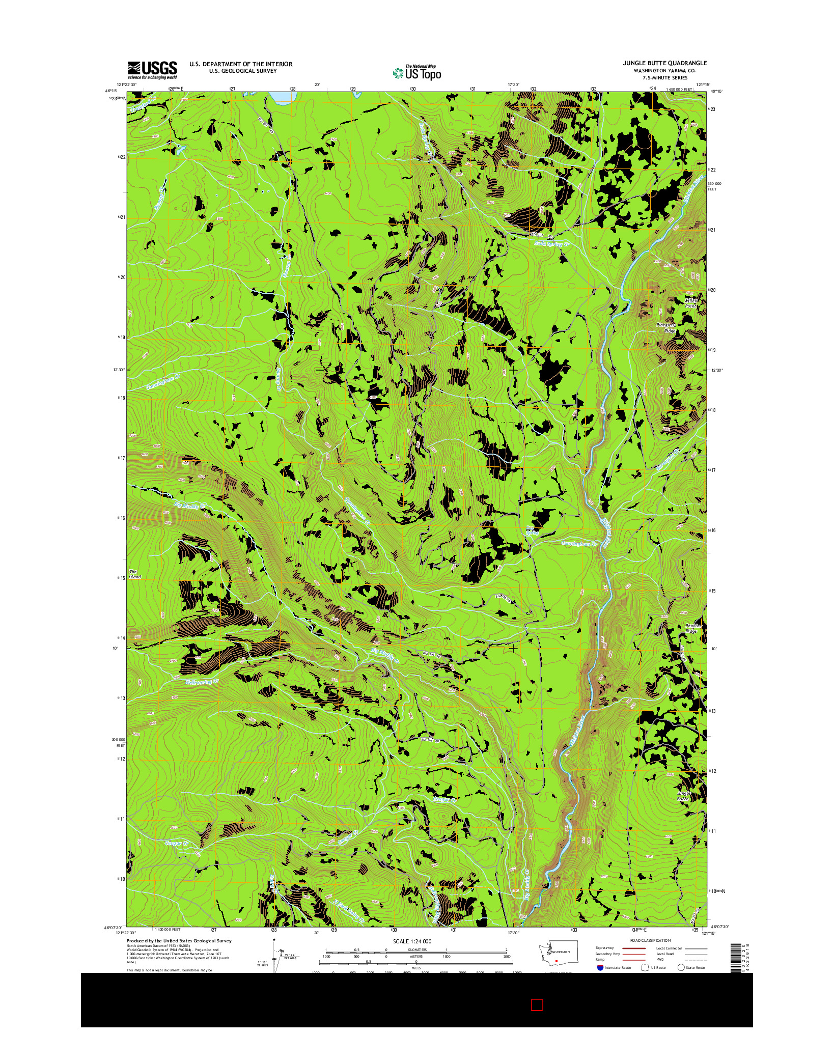 USGS US TOPO 7.5-MINUTE MAP FOR JUNGLE BUTTE, WA 2014