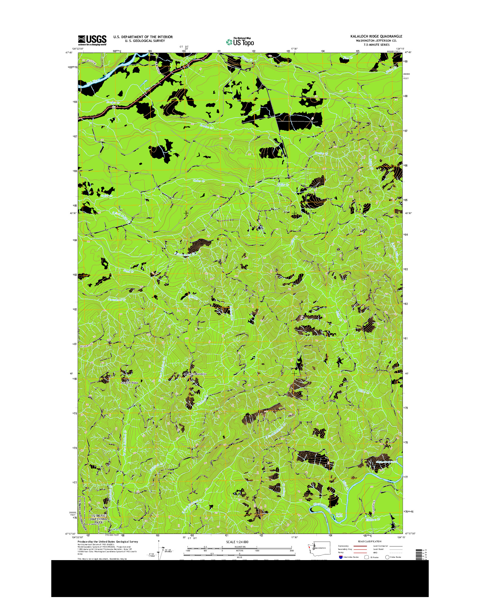 USGS US TOPO 7.5-MINUTE MAP FOR KALALOCH RIDGE, WA 2014