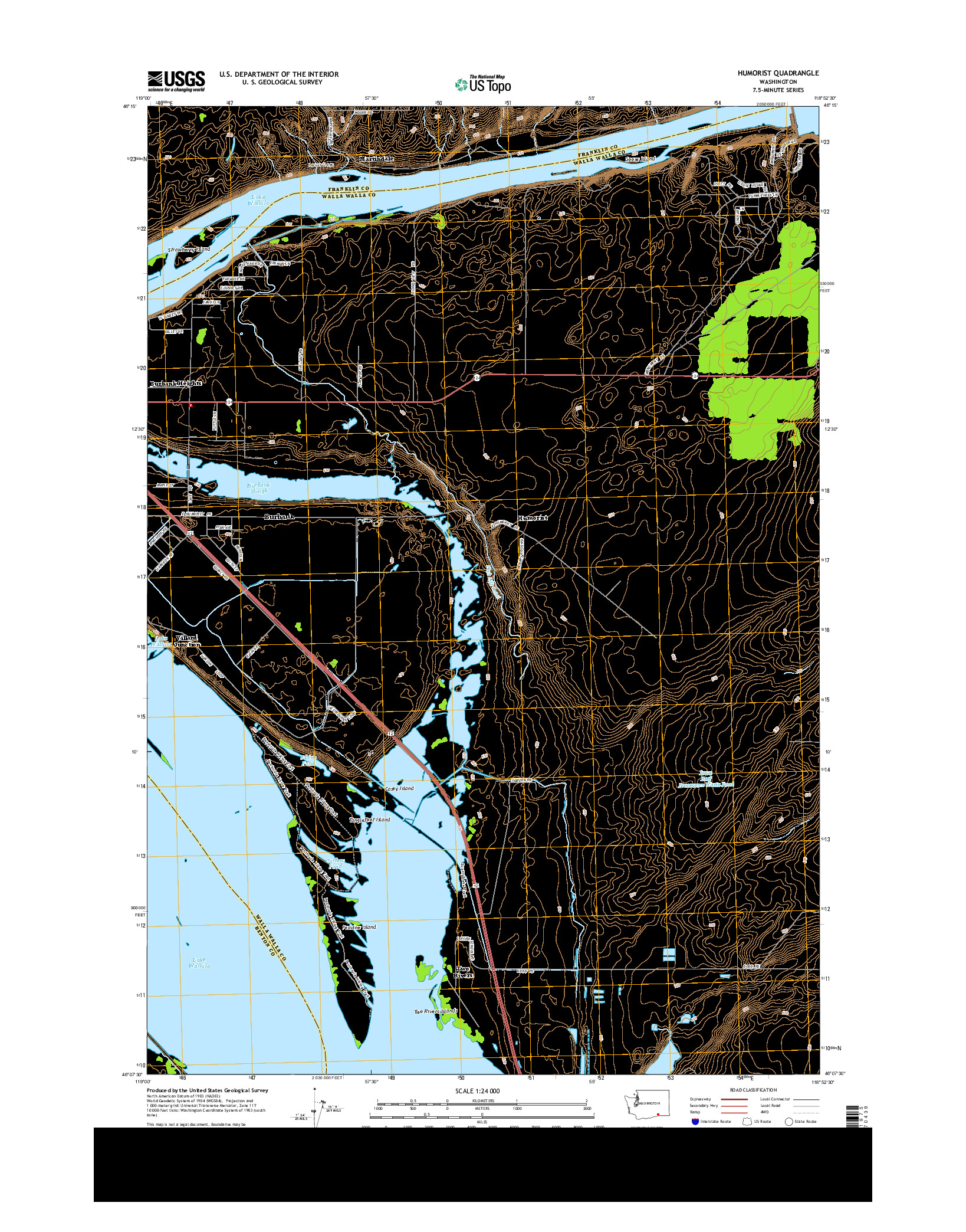 USGS US TOPO 7.5-MINUTE MAP FOR HUMORIST, WA 2014