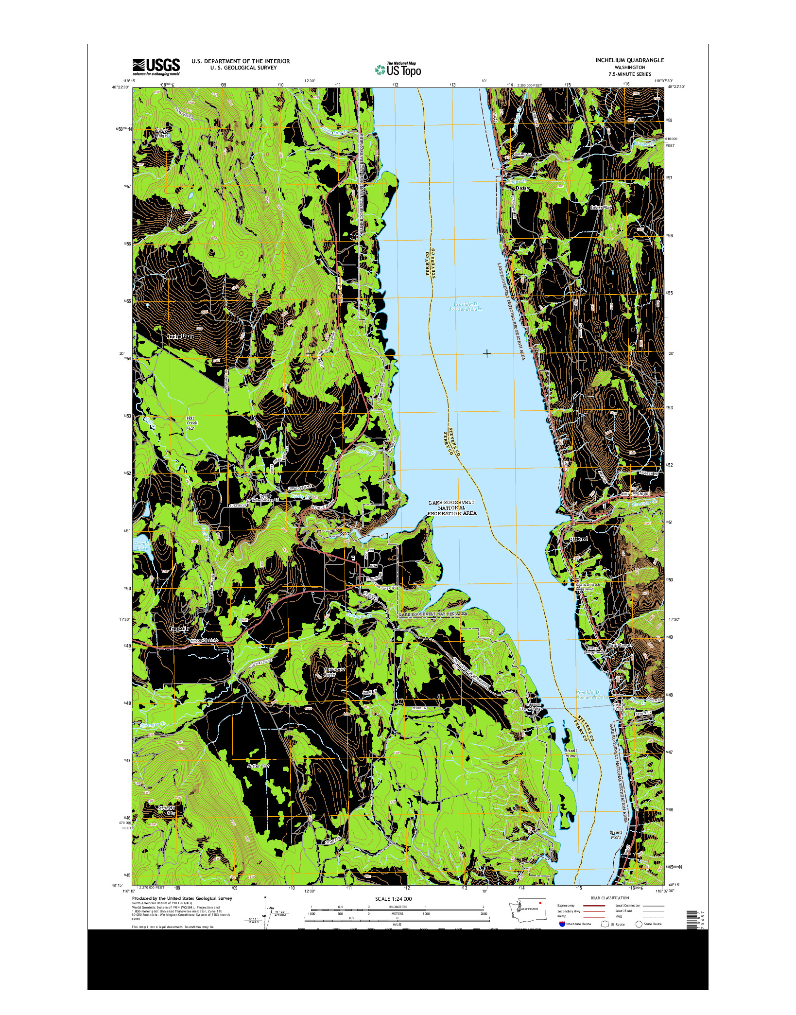 USGS US TOPO 7.5-MINUTE MAP FOR INCHELIUM, WA 2014