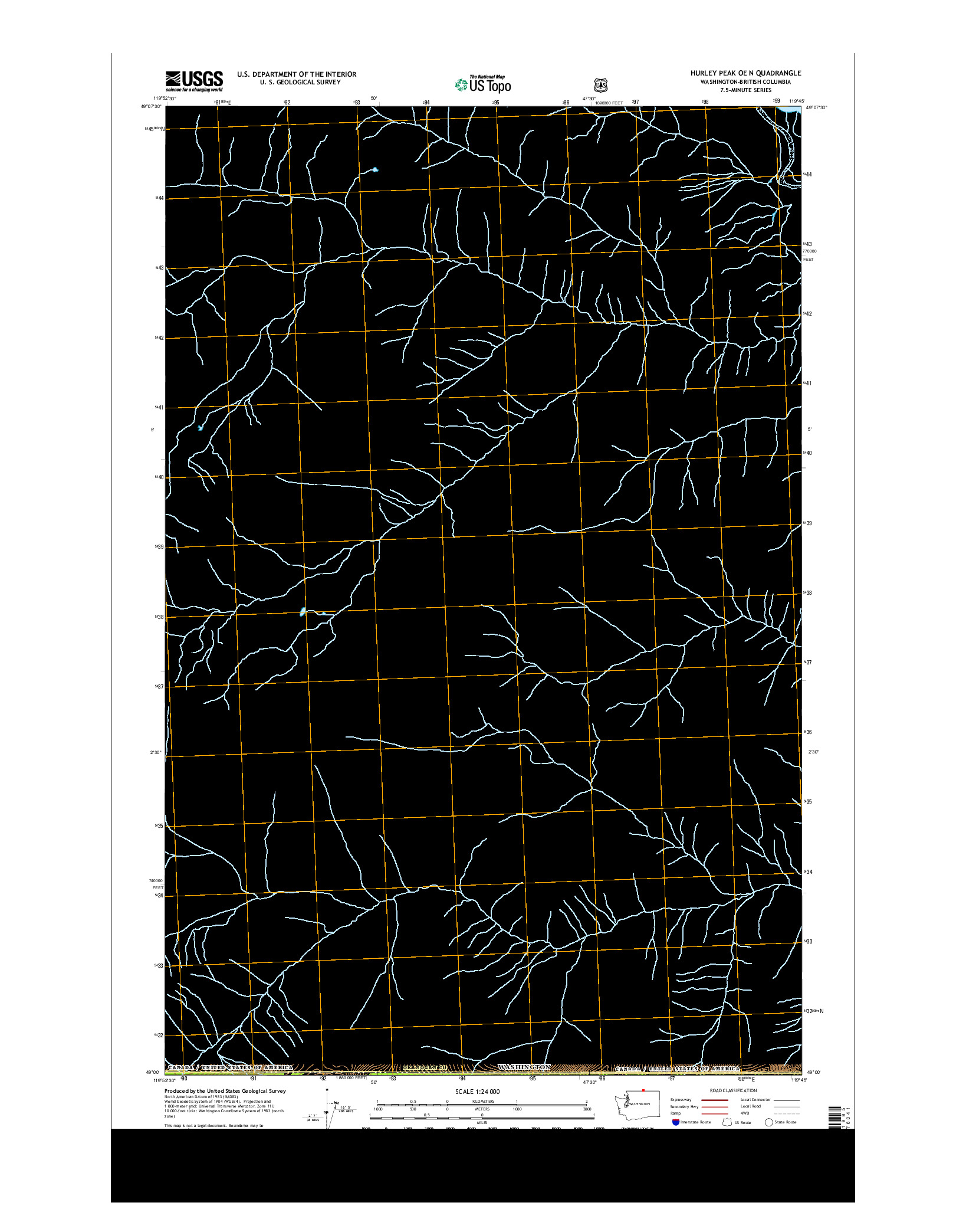 USGS US TOPO 7.5-MINUTE MAP FOR HURLEY PEAK OE N, WA-BC 2014