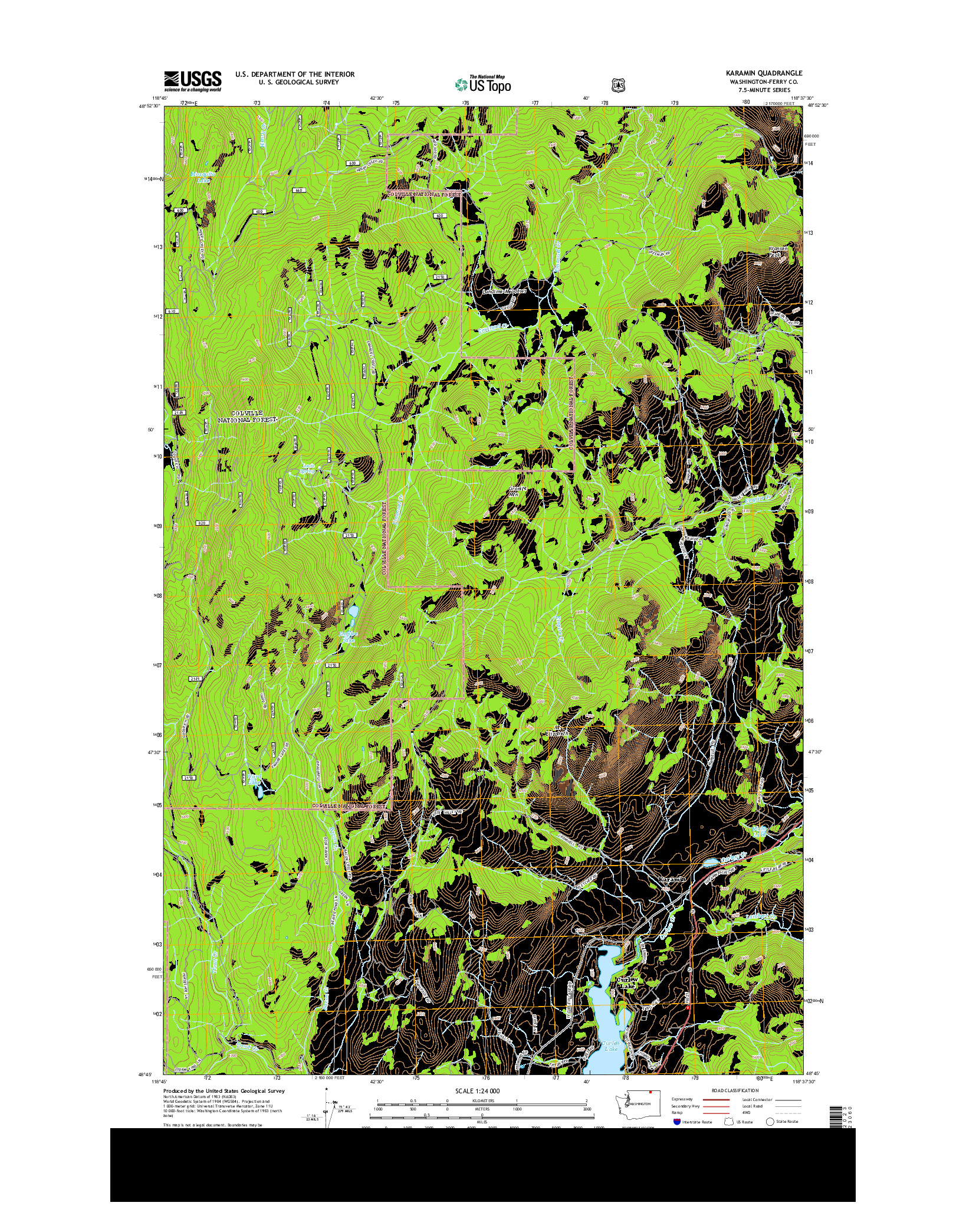 USGS US TOPO 7.5-MINUTE MAP FOR KARAMIN, WA 2014