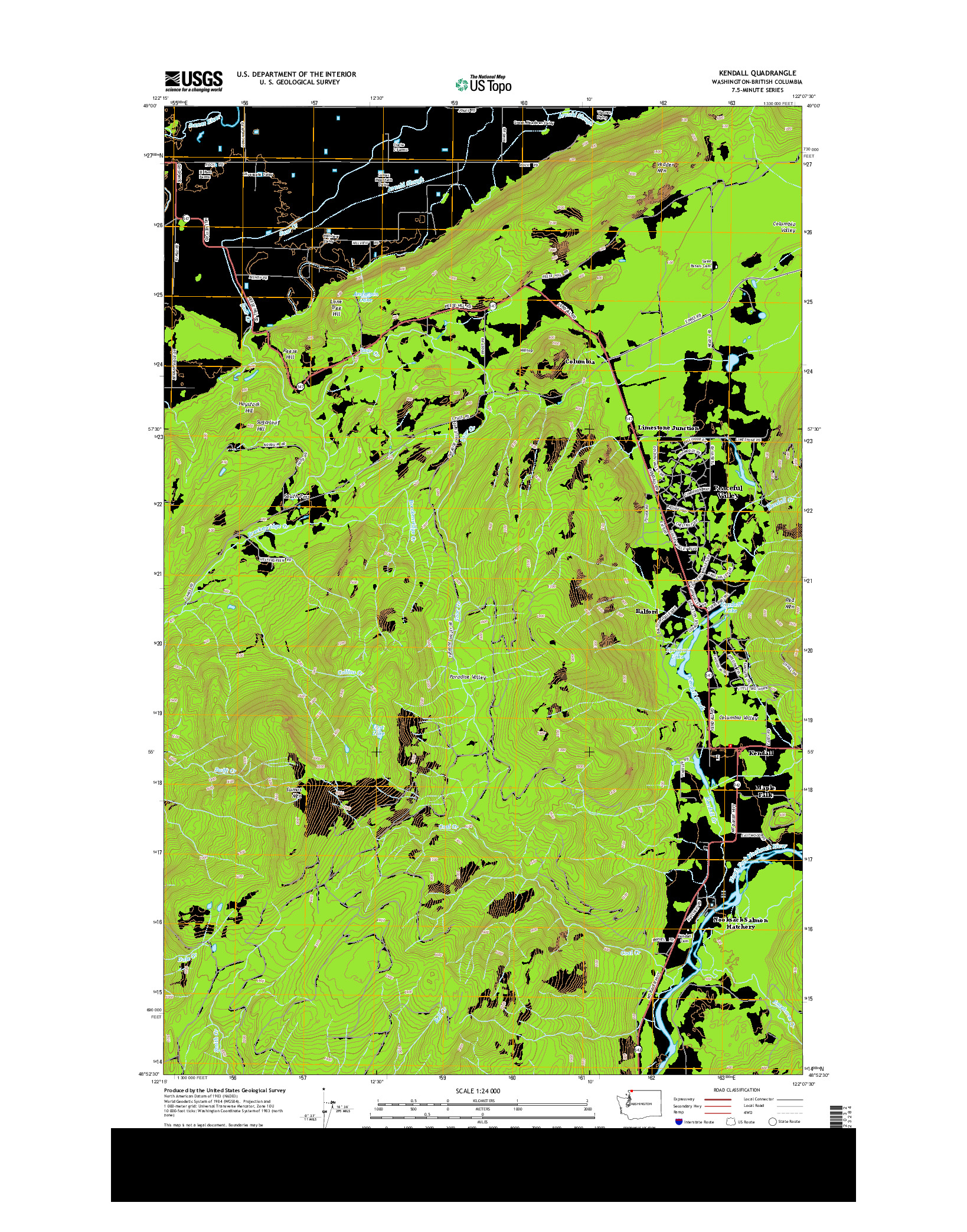 USGS US TOPO 7.5-MINUTE MAP FOR KENDALL, WA-BC 2014