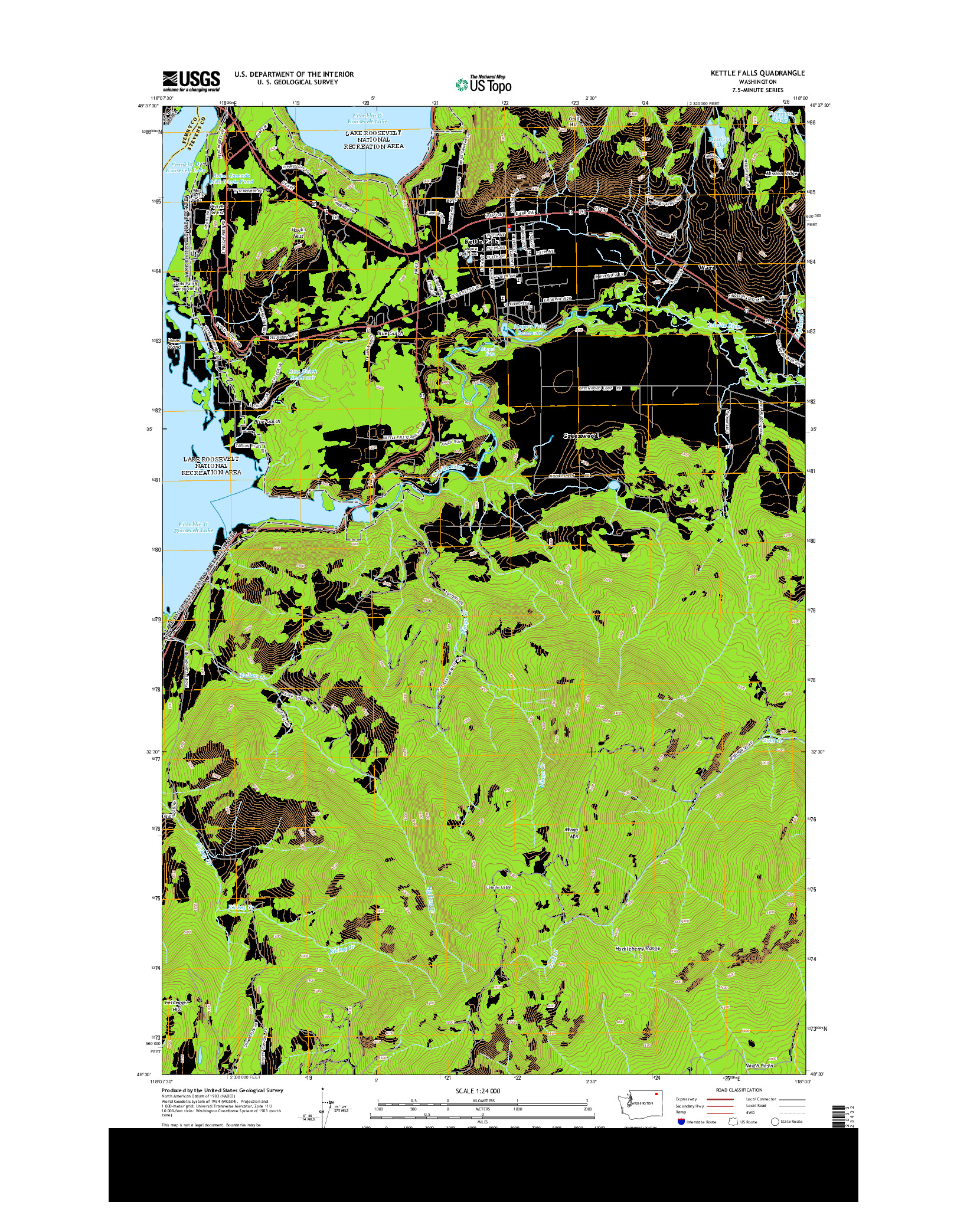 USGS US TOPO 7.5-MINUTE MAP FOR KETTLE FALLS, WA 2014