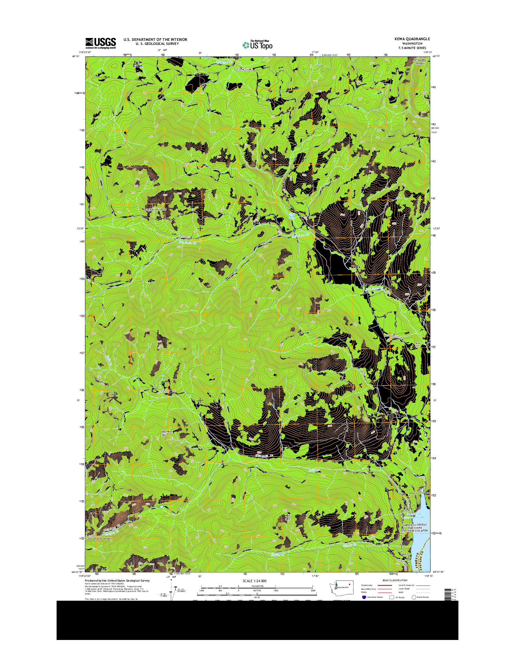 USGS US TOPO 7.5-MINUTE MAP FOR KEWA, WA 2014