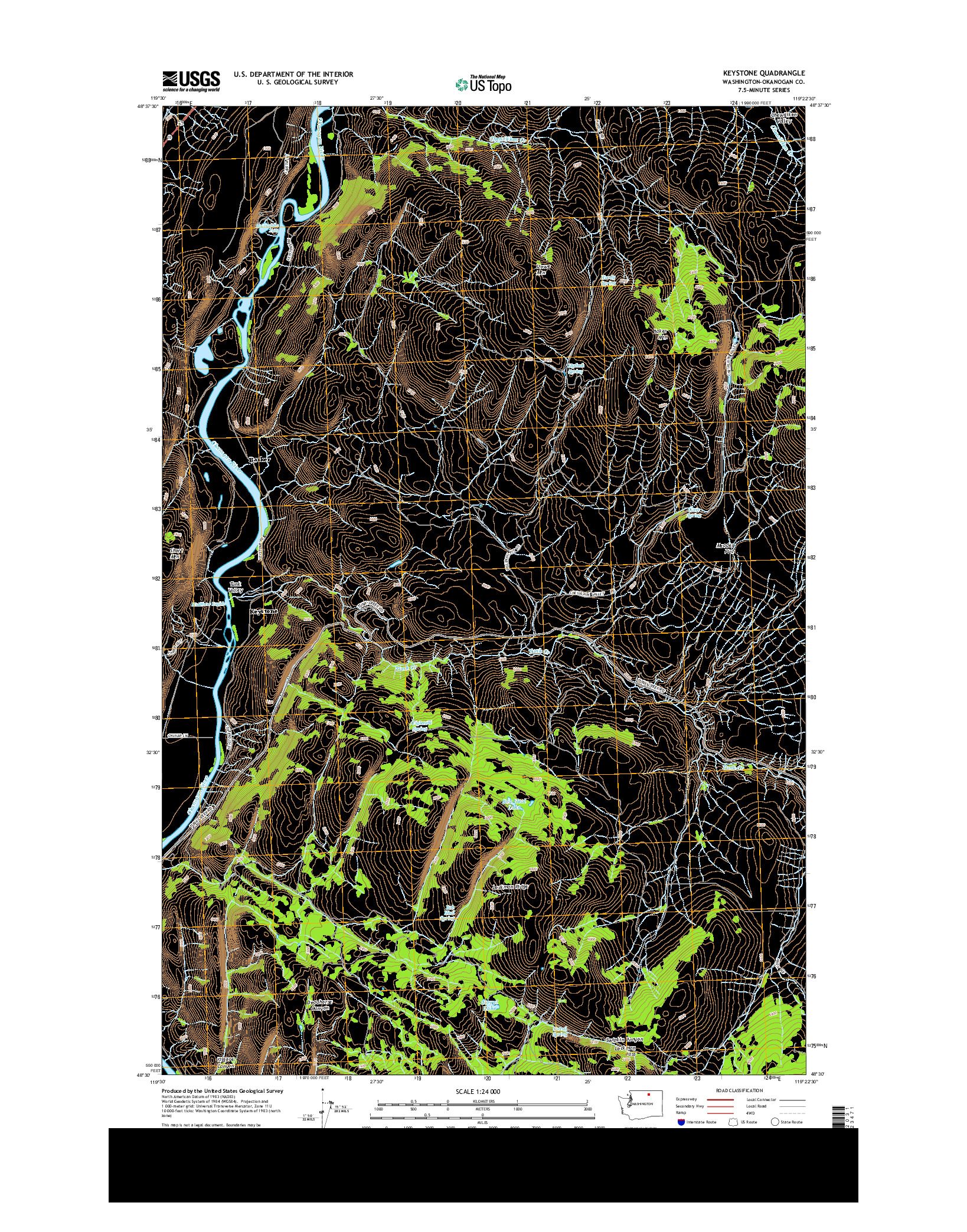 USGS US TOPO 7.5-MINUTE MAP FOR KEYSTONE, WA 2014