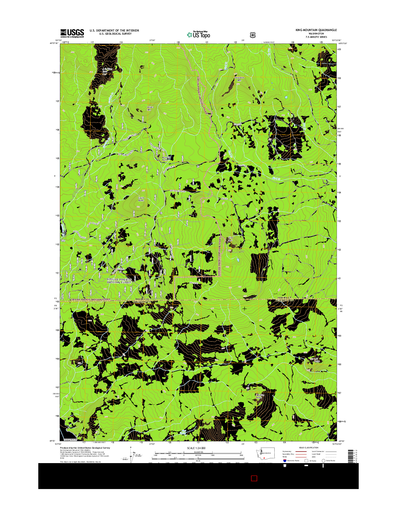 USGS US TOPO 7.5-MINUTE MAP FOR KING MOUNTAIN, WA 2014