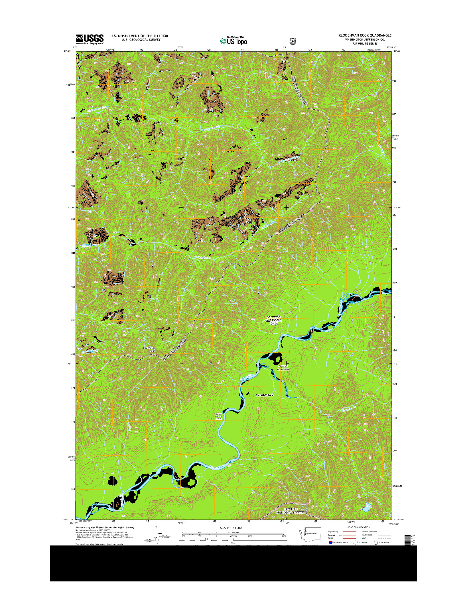 USGS US TOPO 7.5-MINUTE MAP FOR KLOOCHMAN ROCK, WA 2014