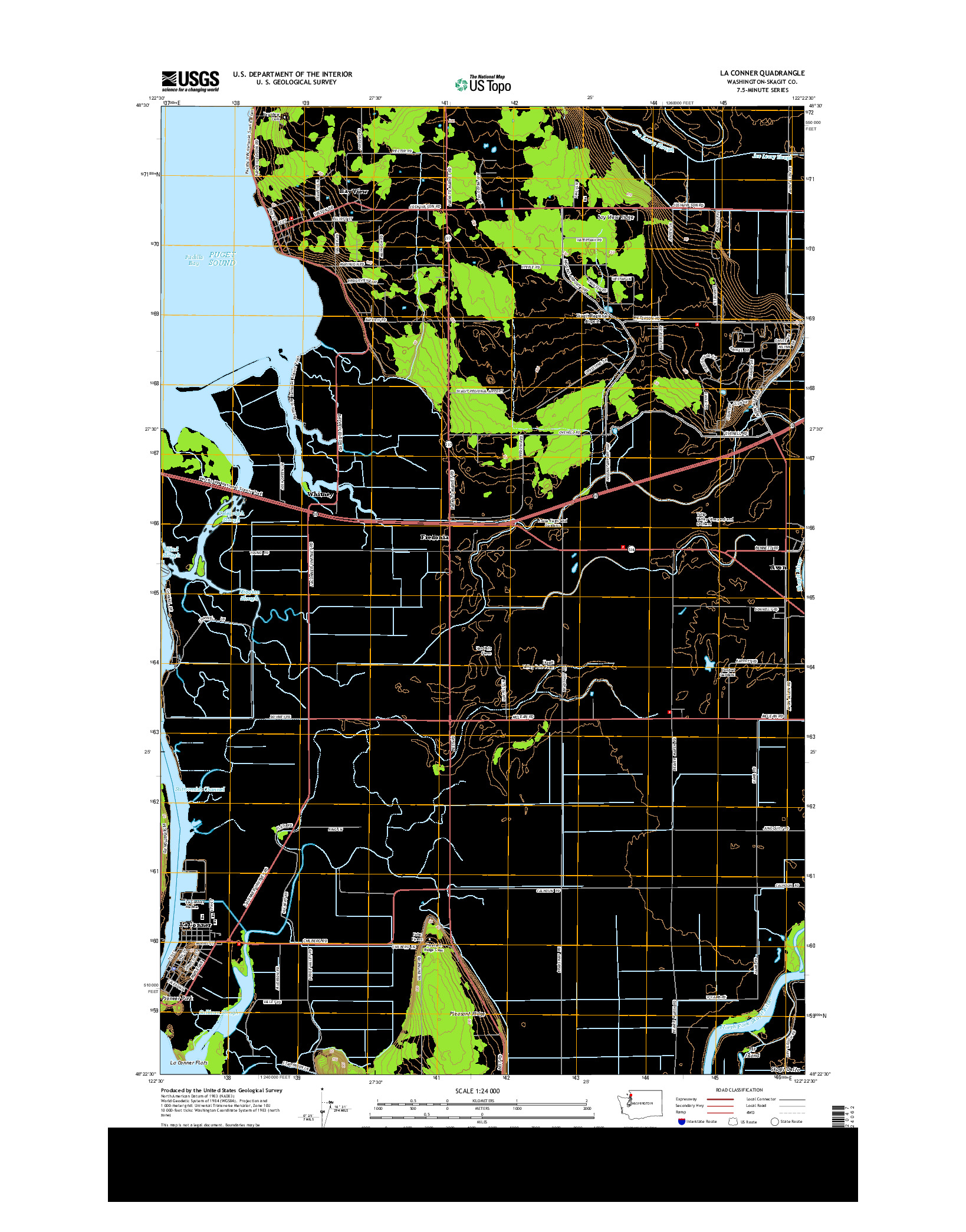 USGS US TOPO 7.5-MINUTE MAP FOR LA CONNER, WA 2014