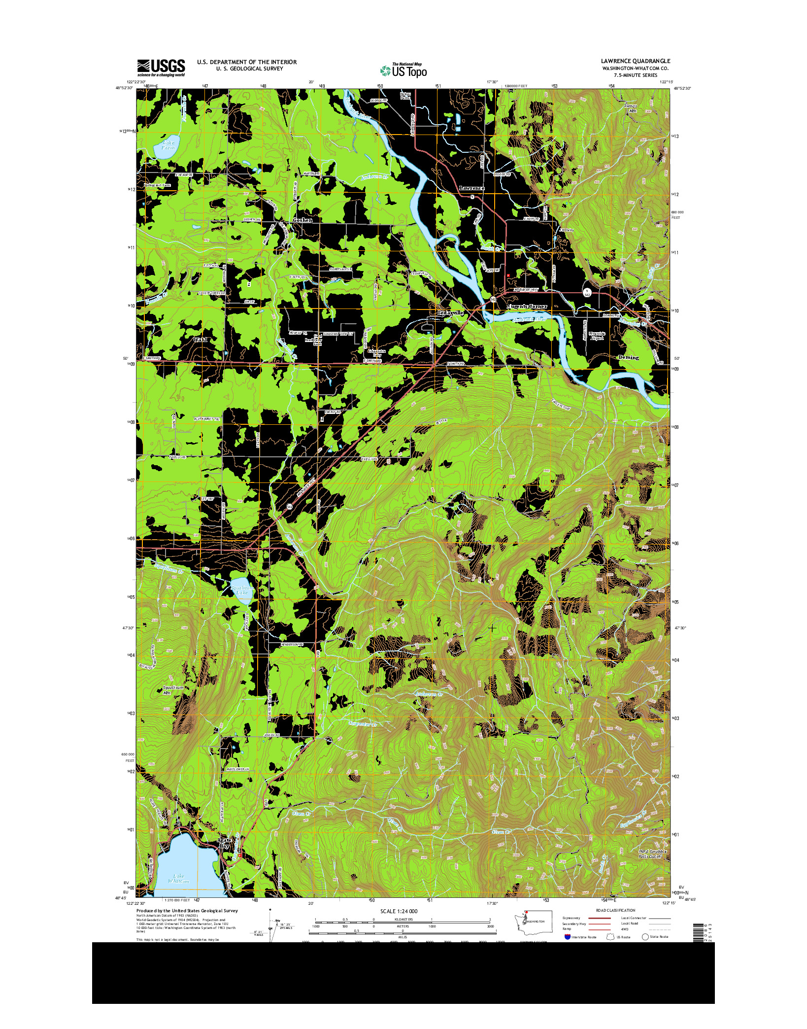 USGS US TOPO 7.5-MINUTE MAP FOR LAWRENCE, WA 2014