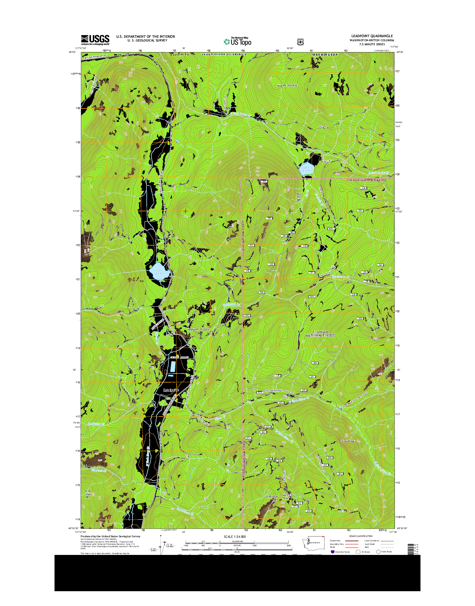 USGS US TOPO 7.5-MINUTE MAP FOR LEADPOINT, WA-BC 2014