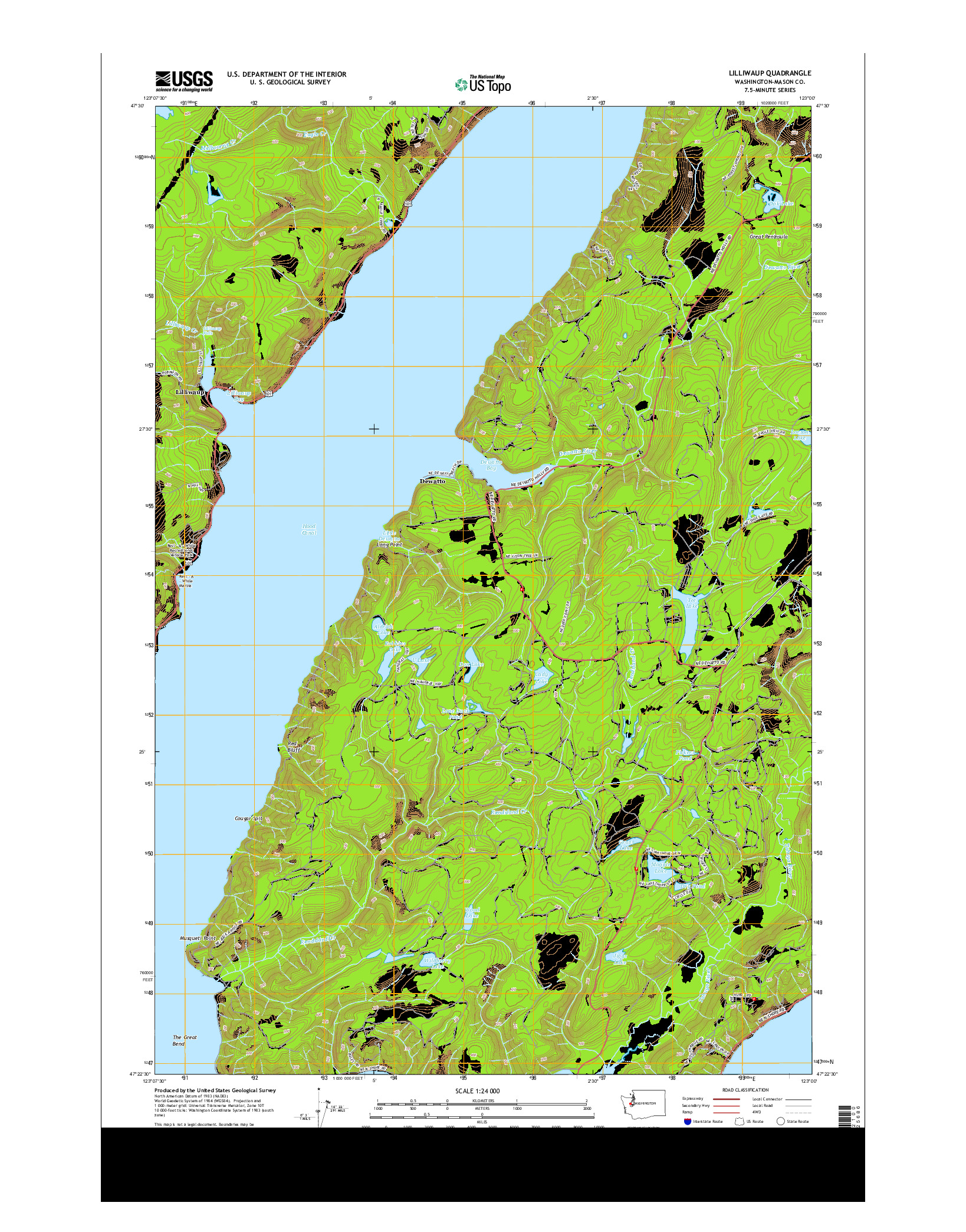 USGS US TOPO 7.5-MINUTE MAP FOR LILLIWAUP, WA 2014