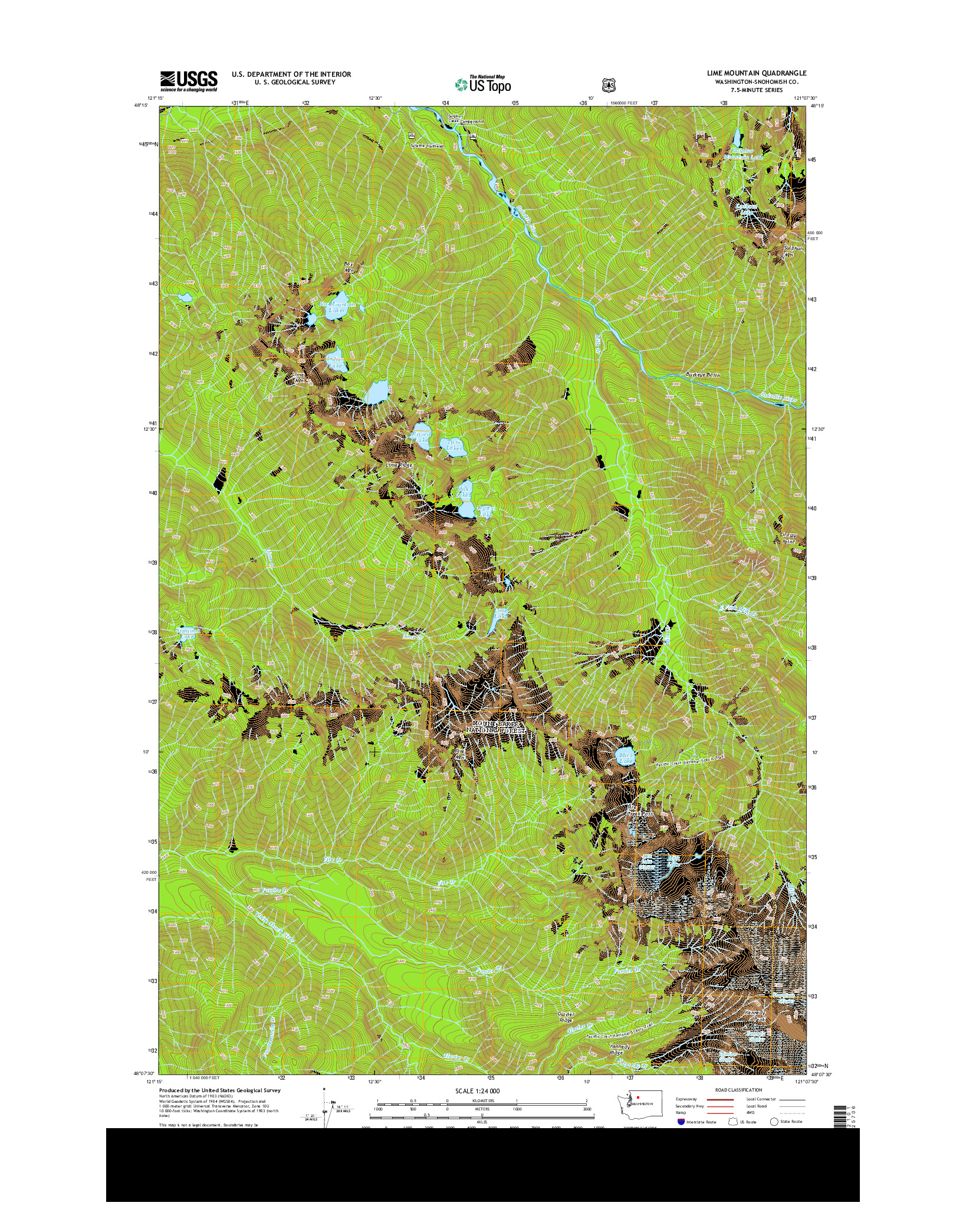 USGS US TOPO 7.5-MINUTE MAP FOR LIME MOUNTAIN, WA 2014