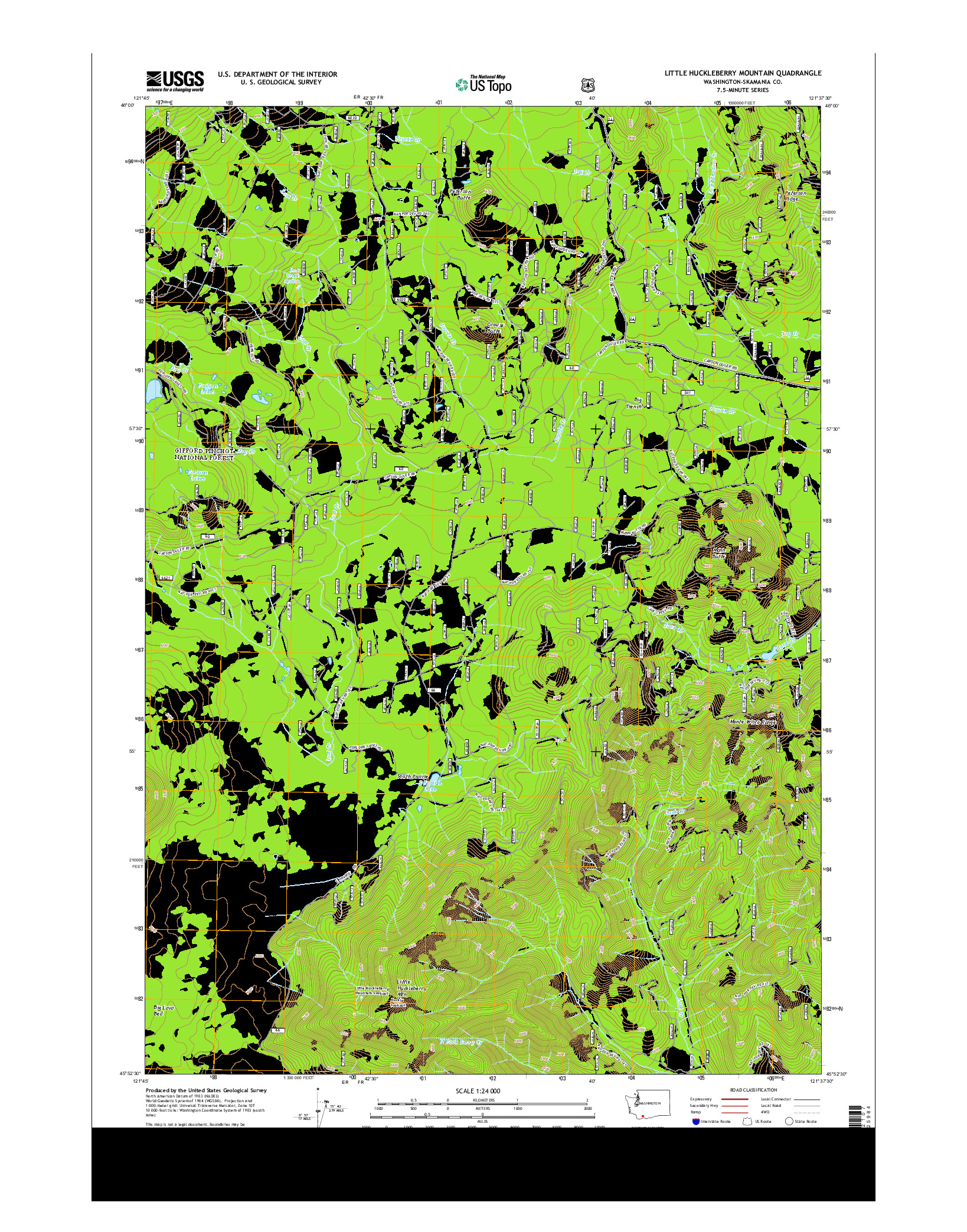 USGS US TOPO 7.5-MINUTE MAP FOR LITTLE HUCKLEBERRY MOUNTAIN, WA 2014