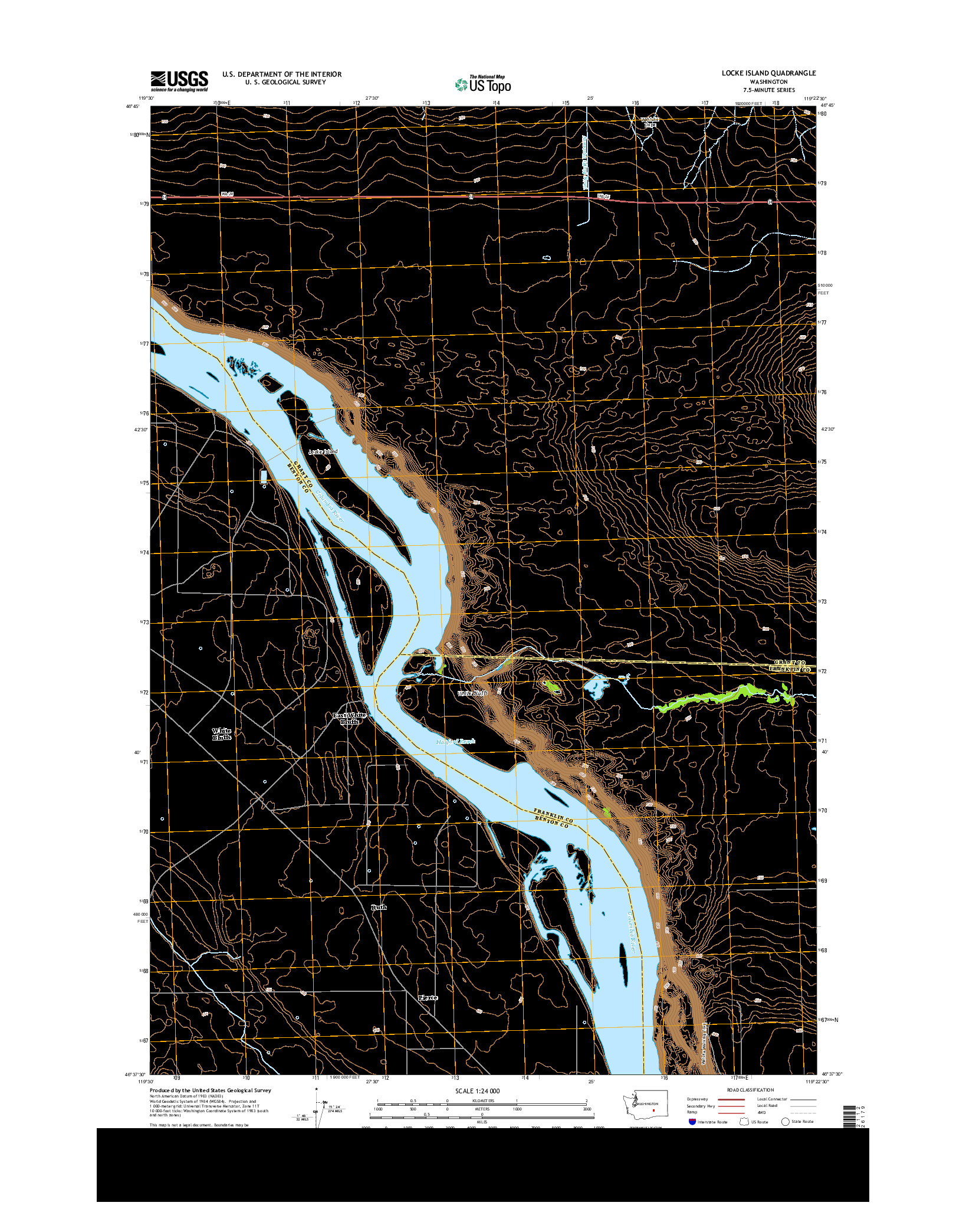 USGS US TOPO 7.5-MINUTE MAP FOR LOCKE ISLAND, WA 2014