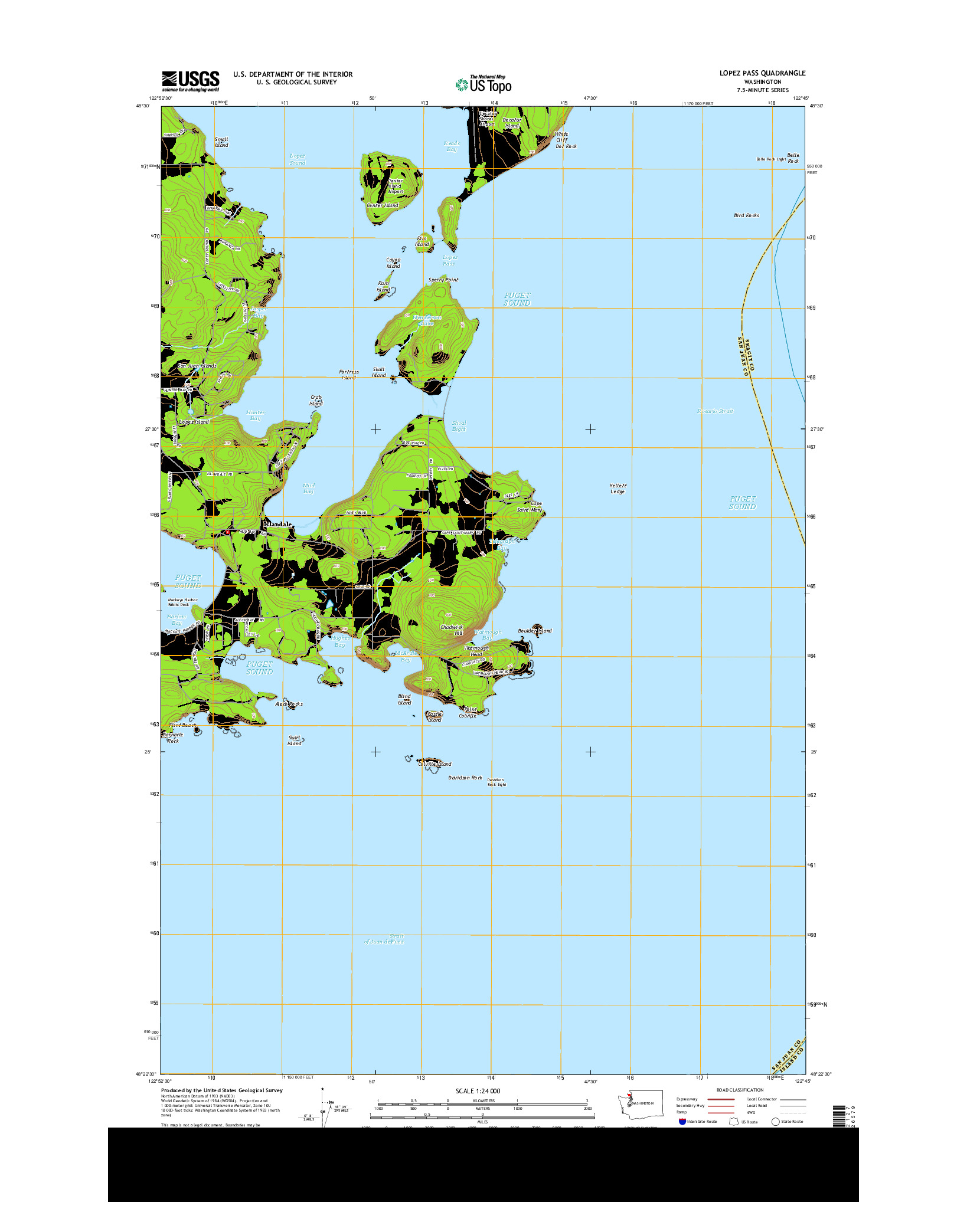 USGS US TOPO 7.5-MINUTE MAP FOR LOPEZ PASS, WA 2014