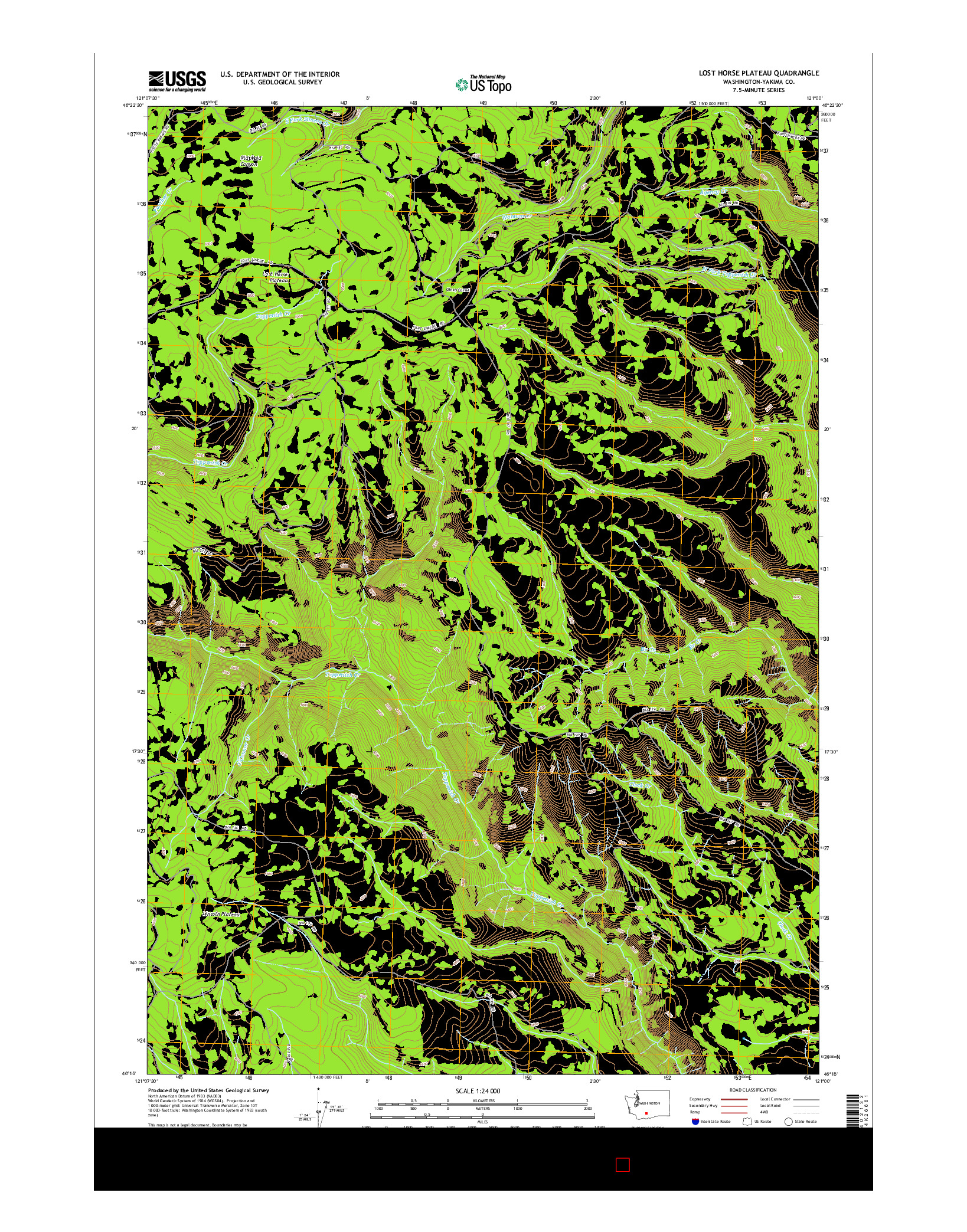 USGS US TOPO 7.5-MINUTE MAP FOR LOST HORSE PLATEAU, WA 2014
