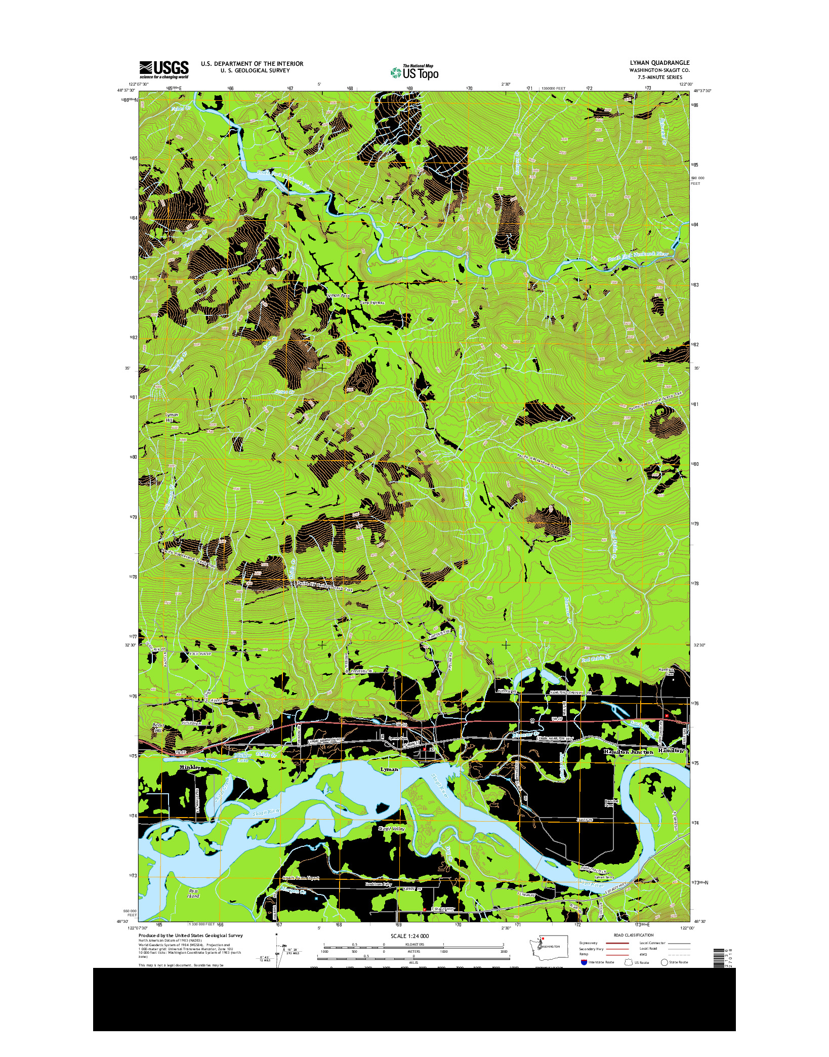 USGS US TOPO 7.5-MINUTE MAP FOR LYMAN, WA 2014