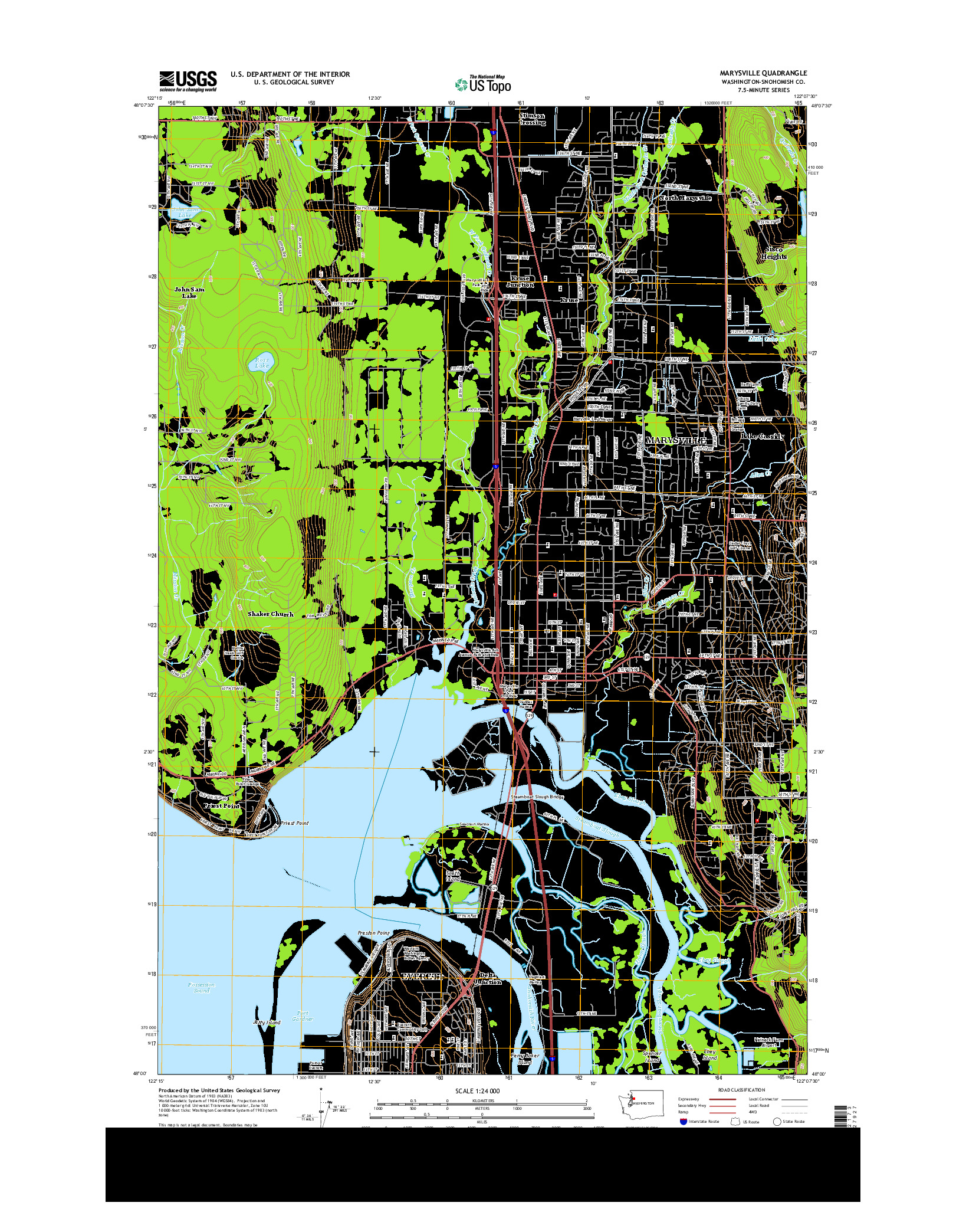 USGS US TOPO 7.5-MINUTE MAP FOR MARYSVILLE, WA 2014