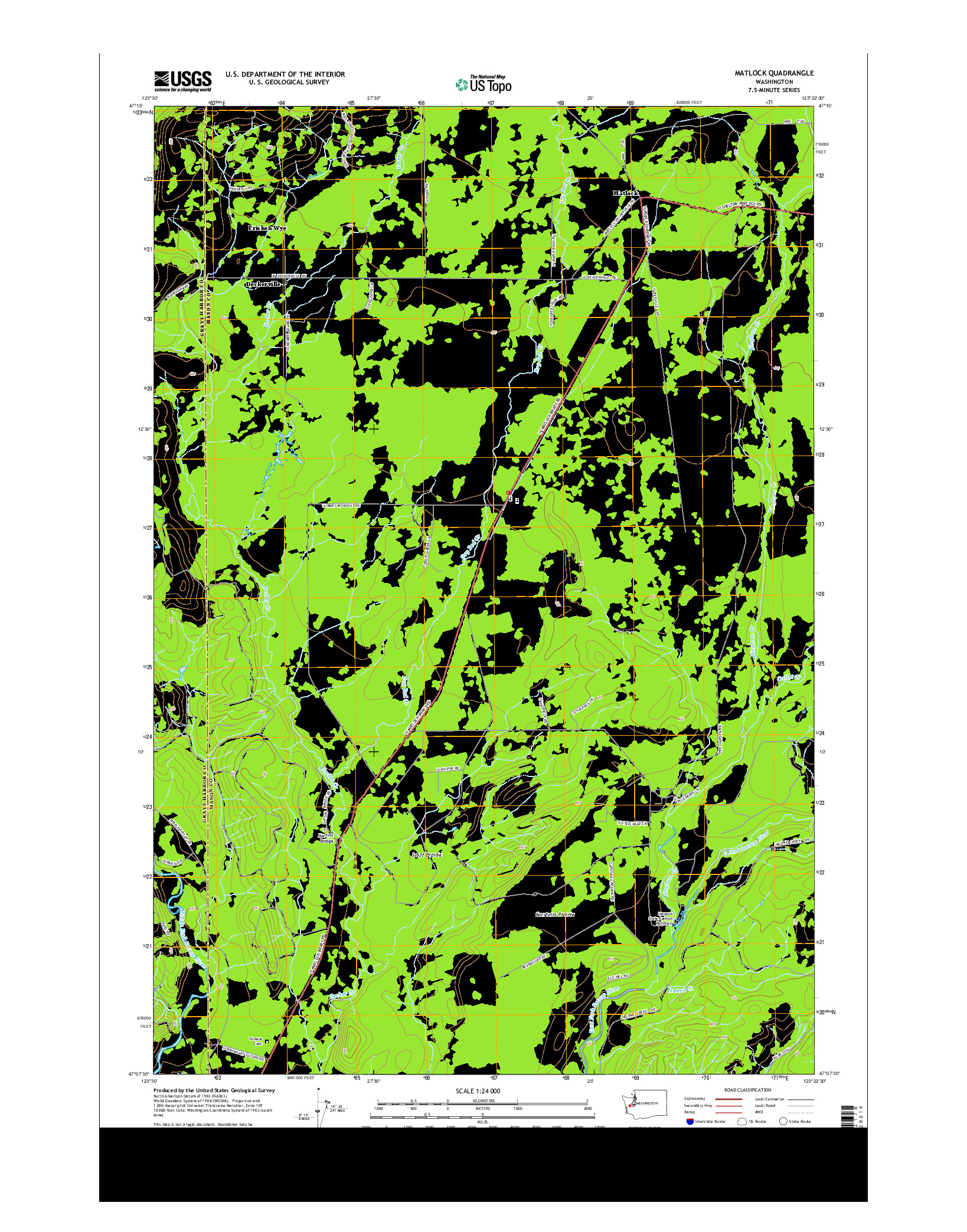 USGS US TOPO 7.5-MINUTE MAP FOR MATLOCK, WA 2014