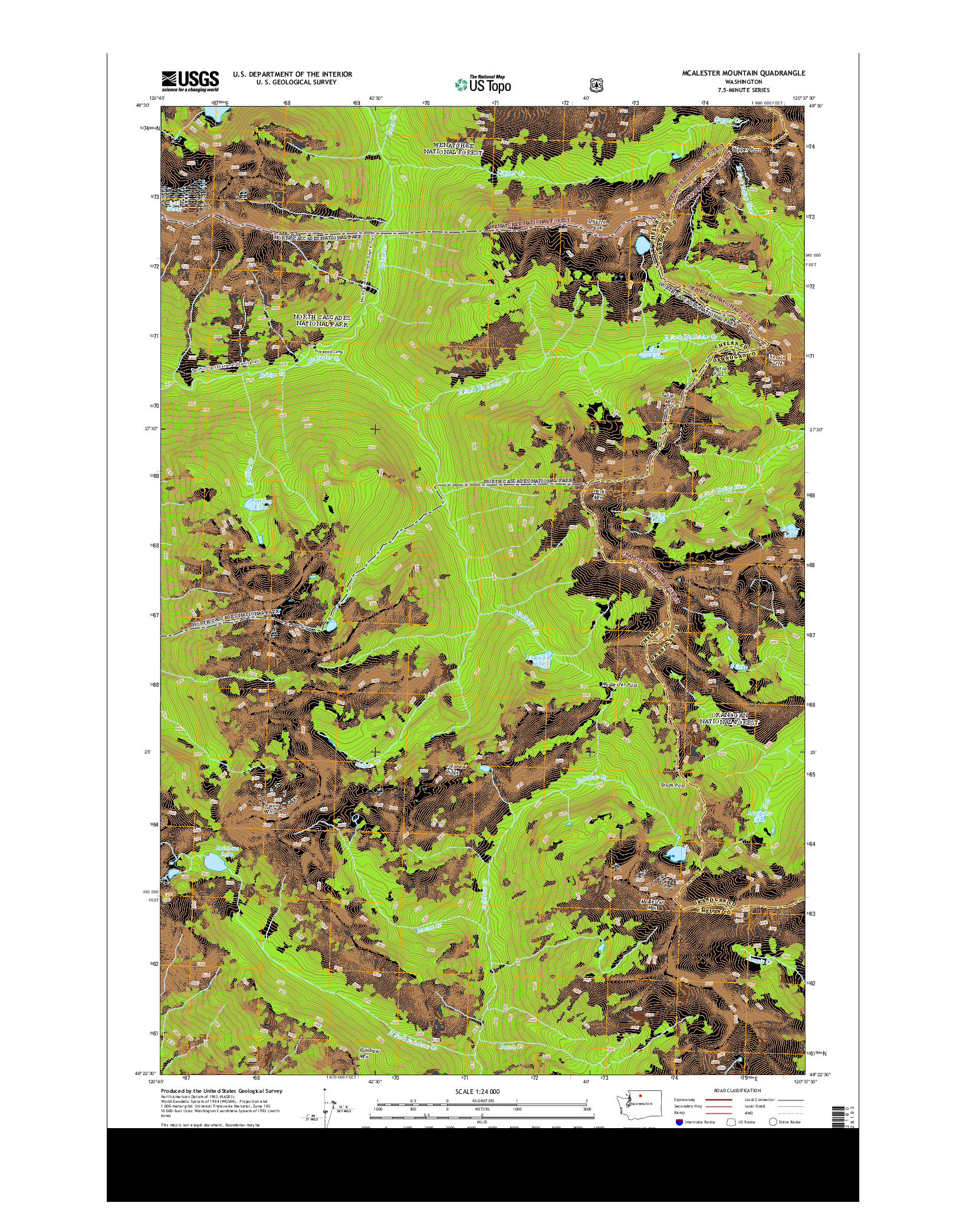 USGS US TOPO 7.5-MINUTE MAP FOR MCALESTER MOUNTAIN, WA 2014