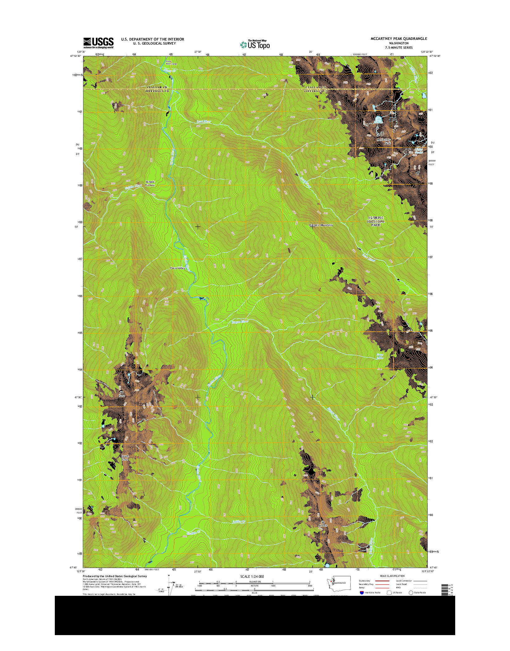 USGS US TOPO 7.5-MINUTE MAP FOR MCCARTNEY PEAK, WA 2014