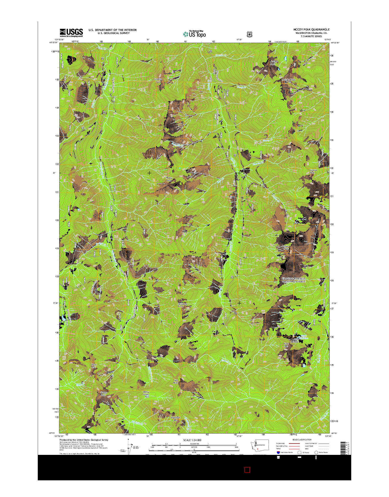 USGS US TOPO 7.5-MINUTE MAP FOR MCCOY PEAK, WA 2014