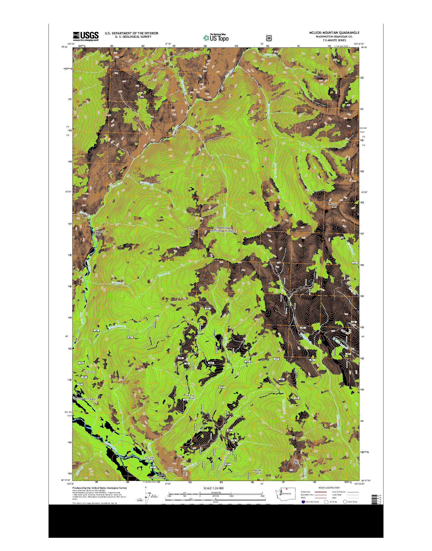 USGS US TOPO 7.5-MINUTE MAP FOR MCLEOD MOUNTAIN, WA 2014