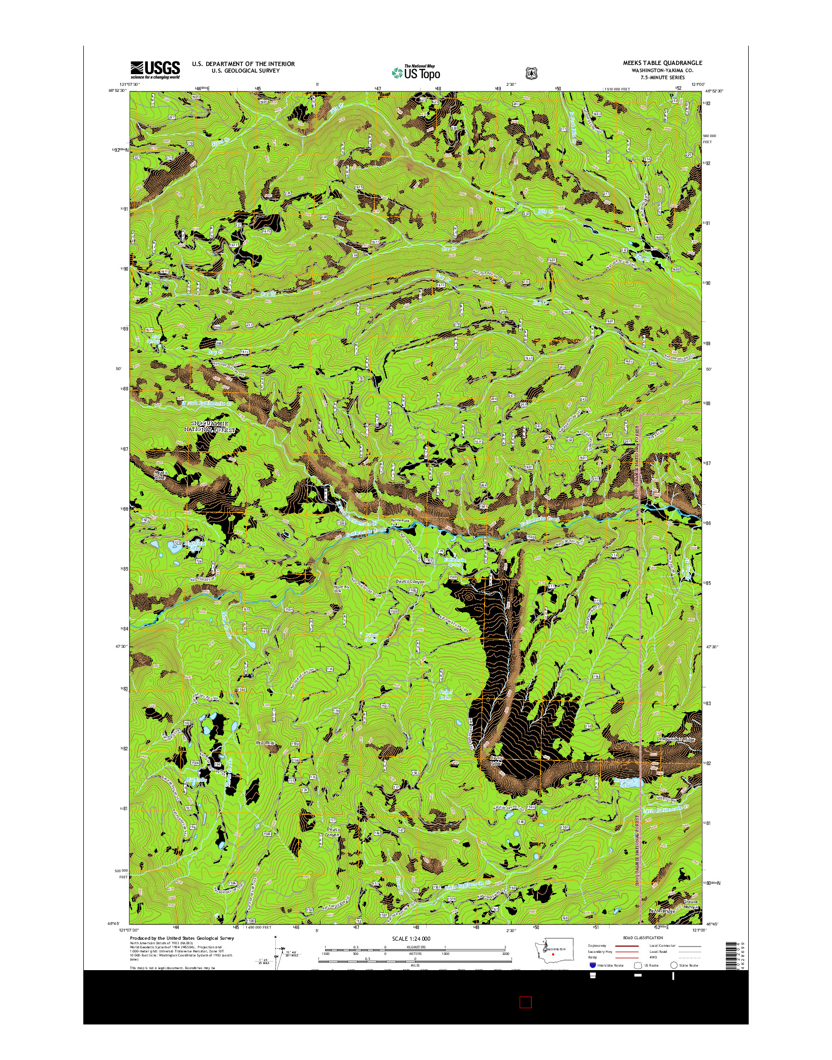 USGS US TOPO 7.5-MINUTE MAP FOR MEEKS TABLE, WA 2014