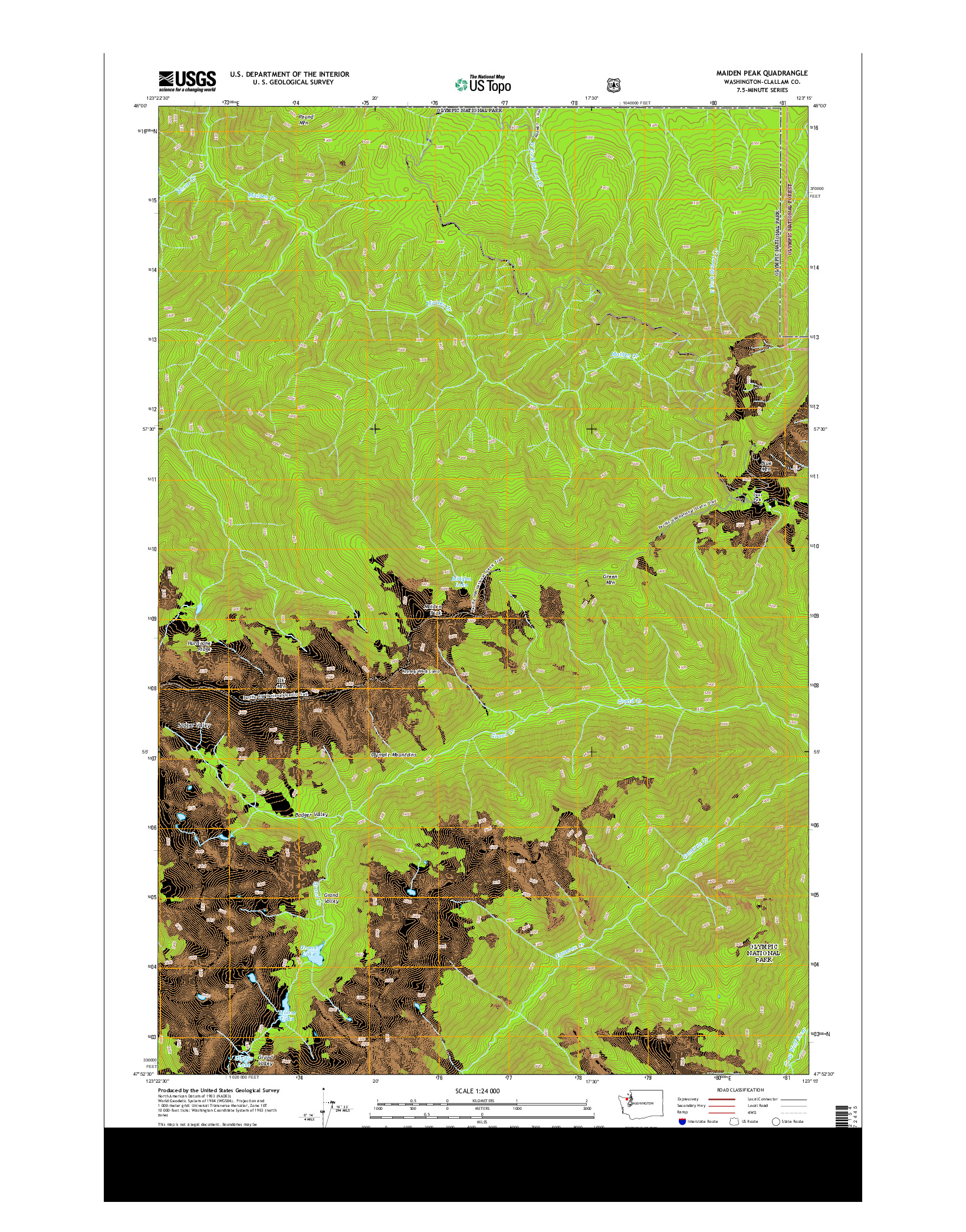 USGS US TOPO 7.5-MINUTE MAP FOR MAIDEN PEAK, WA 2014