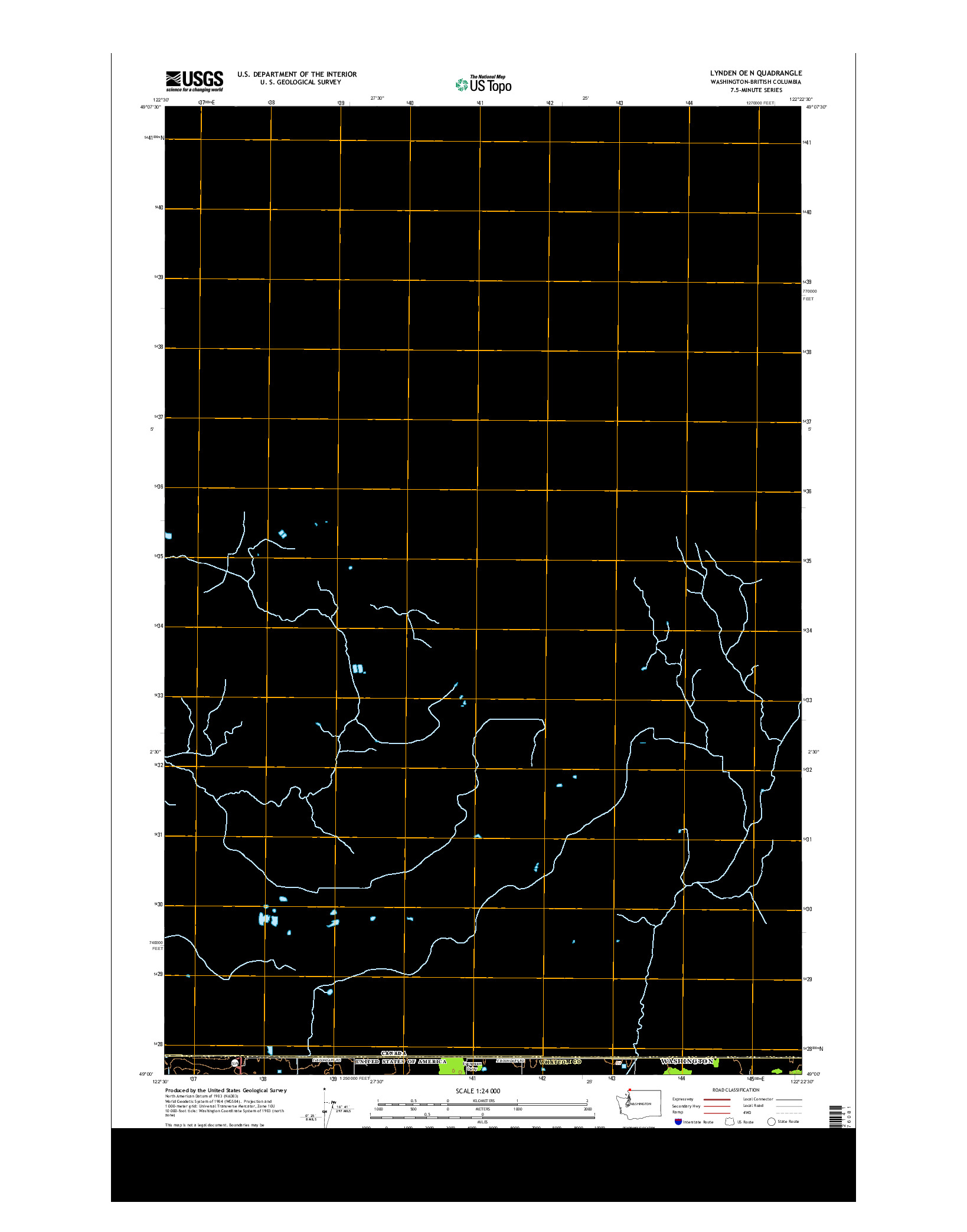 USGS US TOPO 7.5-MINUTE MAP FOR LYNDEN OE N, WA-BC 2014