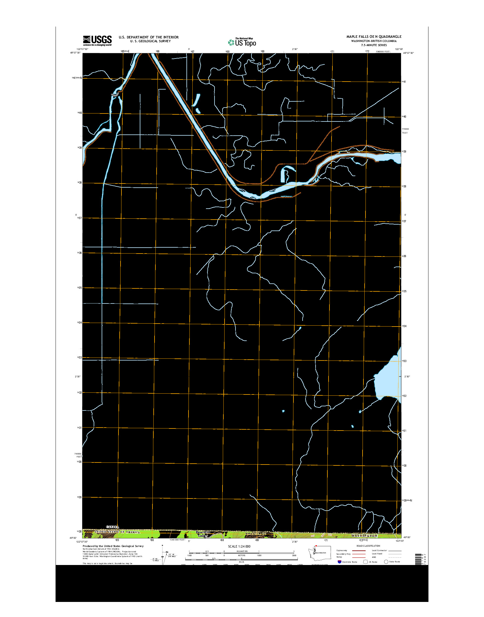 USGS US TOPO 7.5-MINUTE MAP FOR MAPLE FALLS OE N, WA-BC 2014