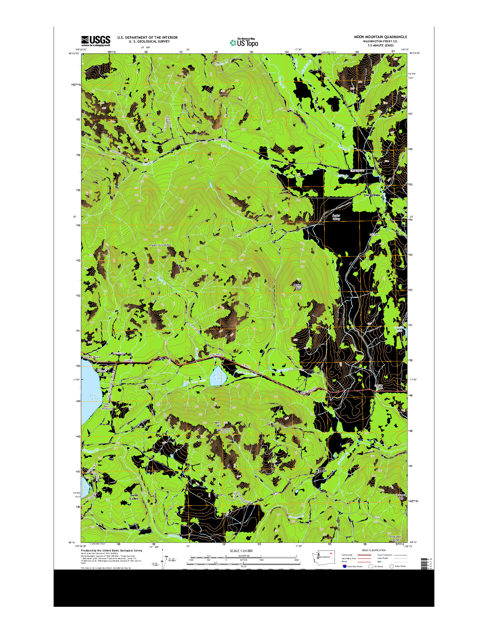 USGS US TOPO 7.5-MINUTE MAP FOR MOON MOUNTAIN, WA 2014