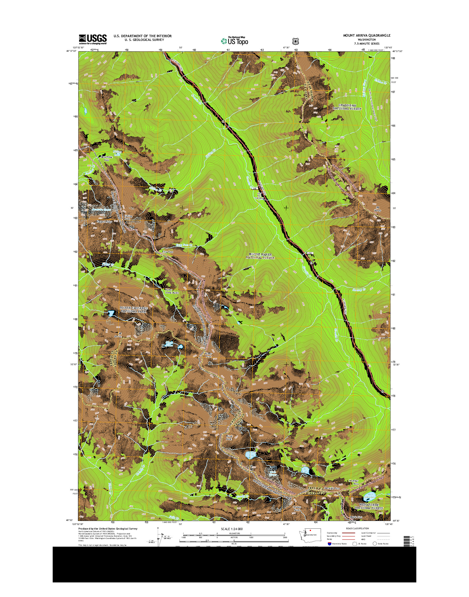 USGS US TOPO 7.5-MINUTE MAP FOR MOUNT ARRIVA, WA 2014