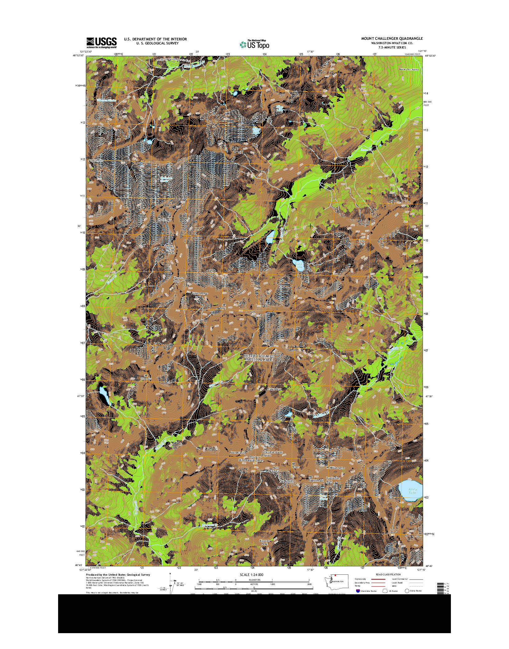 USGS US TOPO 7.5-MINUTE MAP FOR MOUNT CHALLENGER, WA 2014