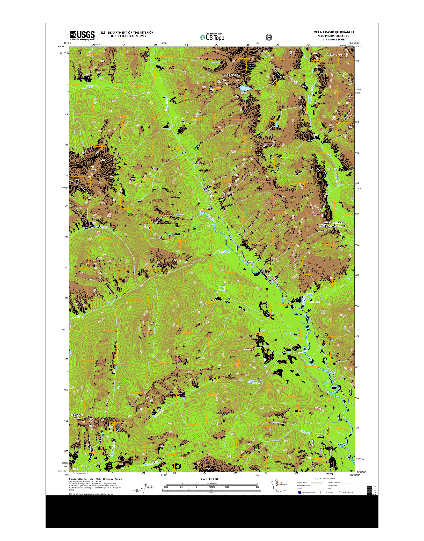 USGS US TOPO 7.5-MINUTE MAP FOR MOUNT DAVID, WA 2014