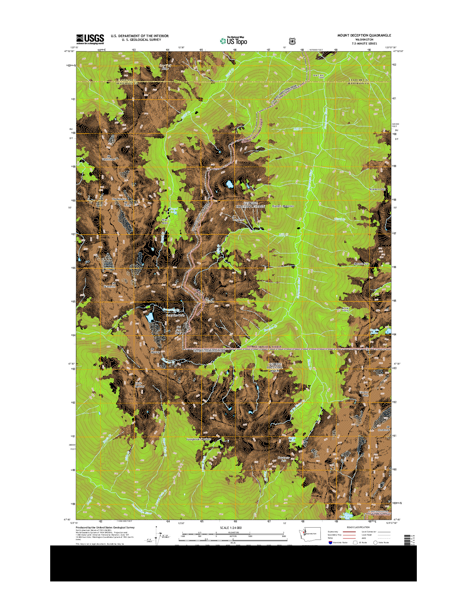 USGS US TOPO 7.5-MINUTE MAP FOR MOUNT DECEPTION, WA 2014