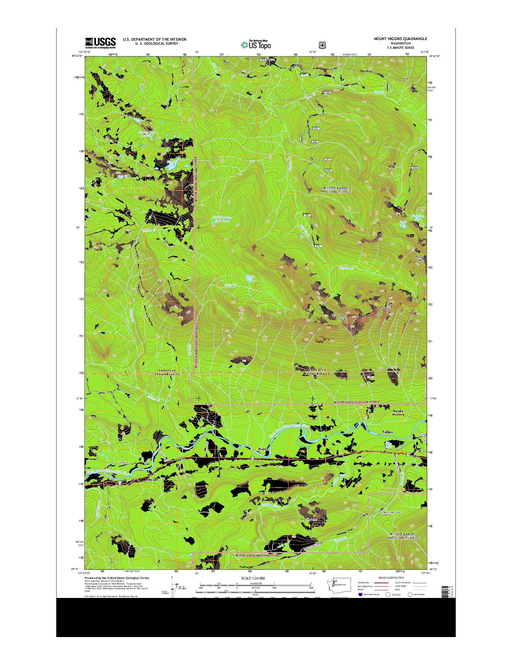 USGS US TOPO 7.5-MINUTE MAP FOR MOUNT HIGGINS, WA 2014