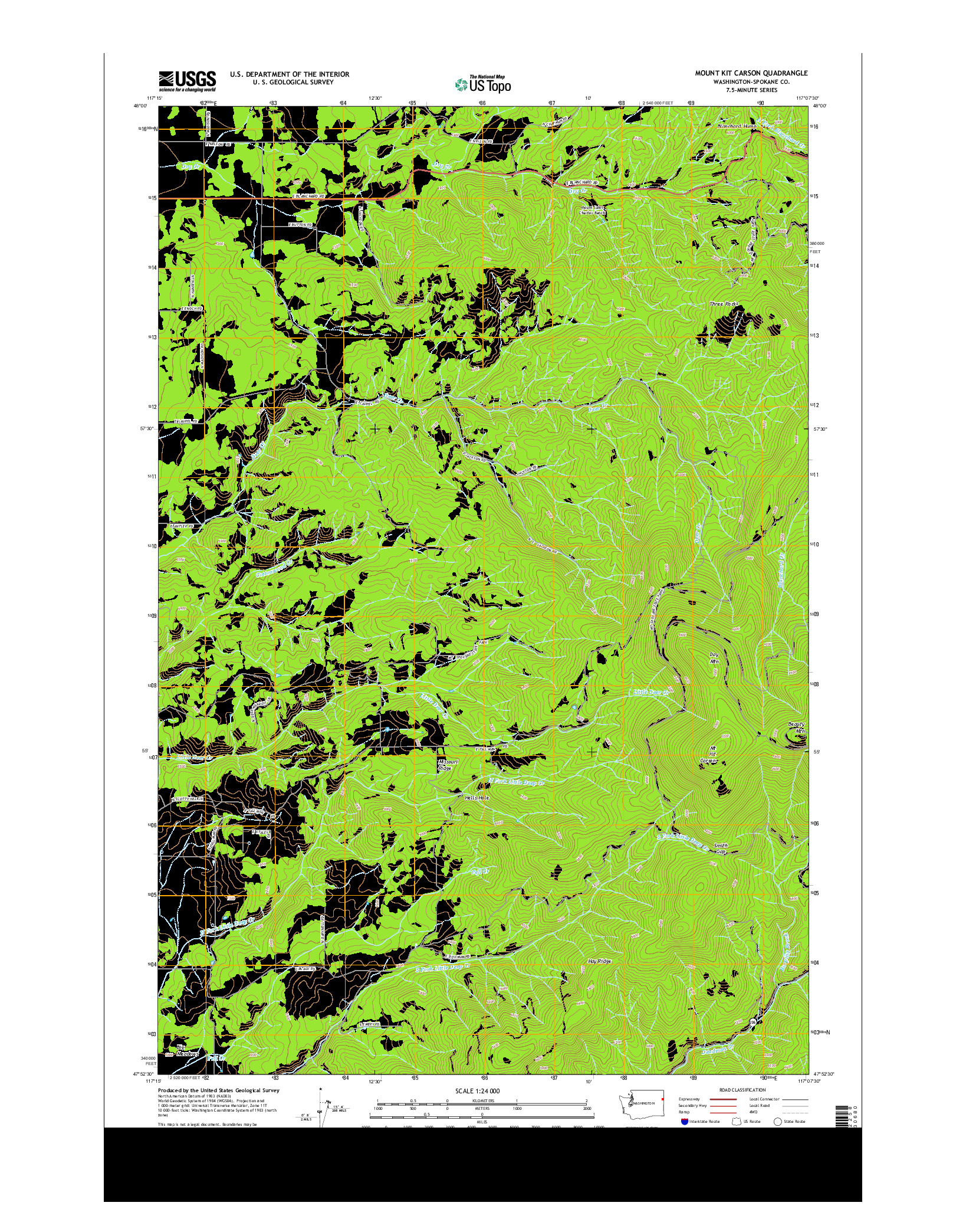 USGS US TOPO 7.5-MINUTE MAP FOR MOUNT KIT CARSON, WA 2014