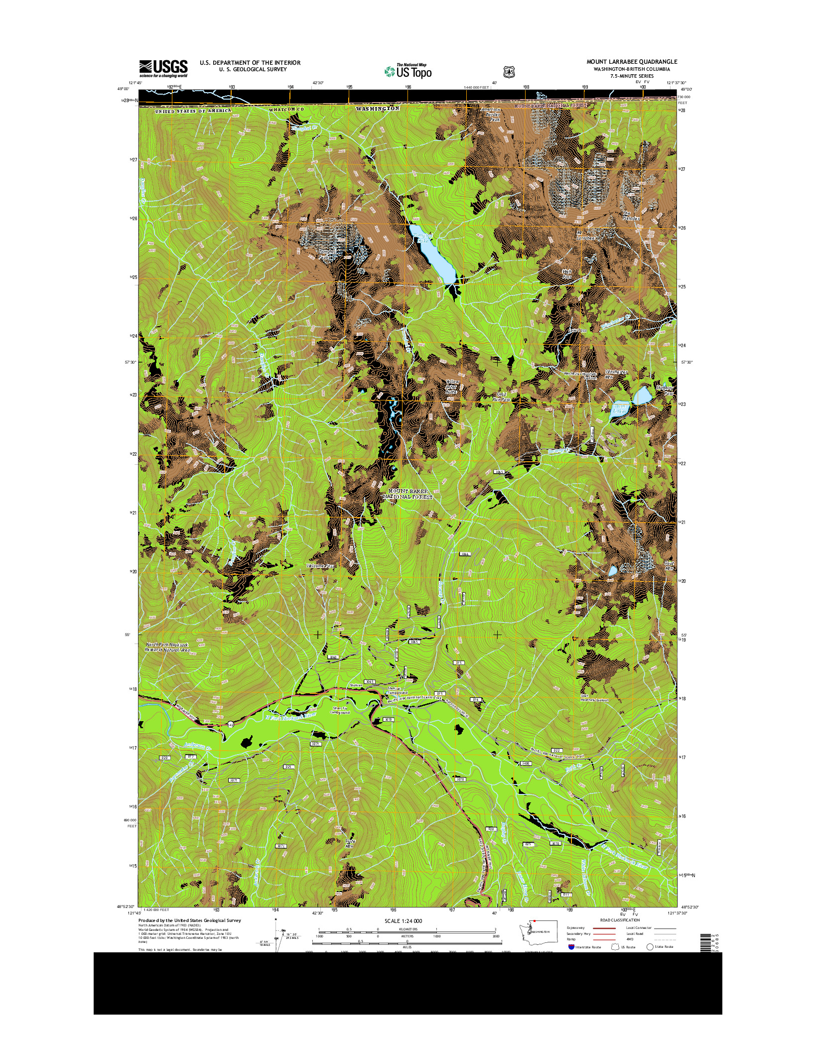 USGS US TOPO 7.5-MINUTE MAP FOR MOUNT LARRABEE, WA-BC 2014