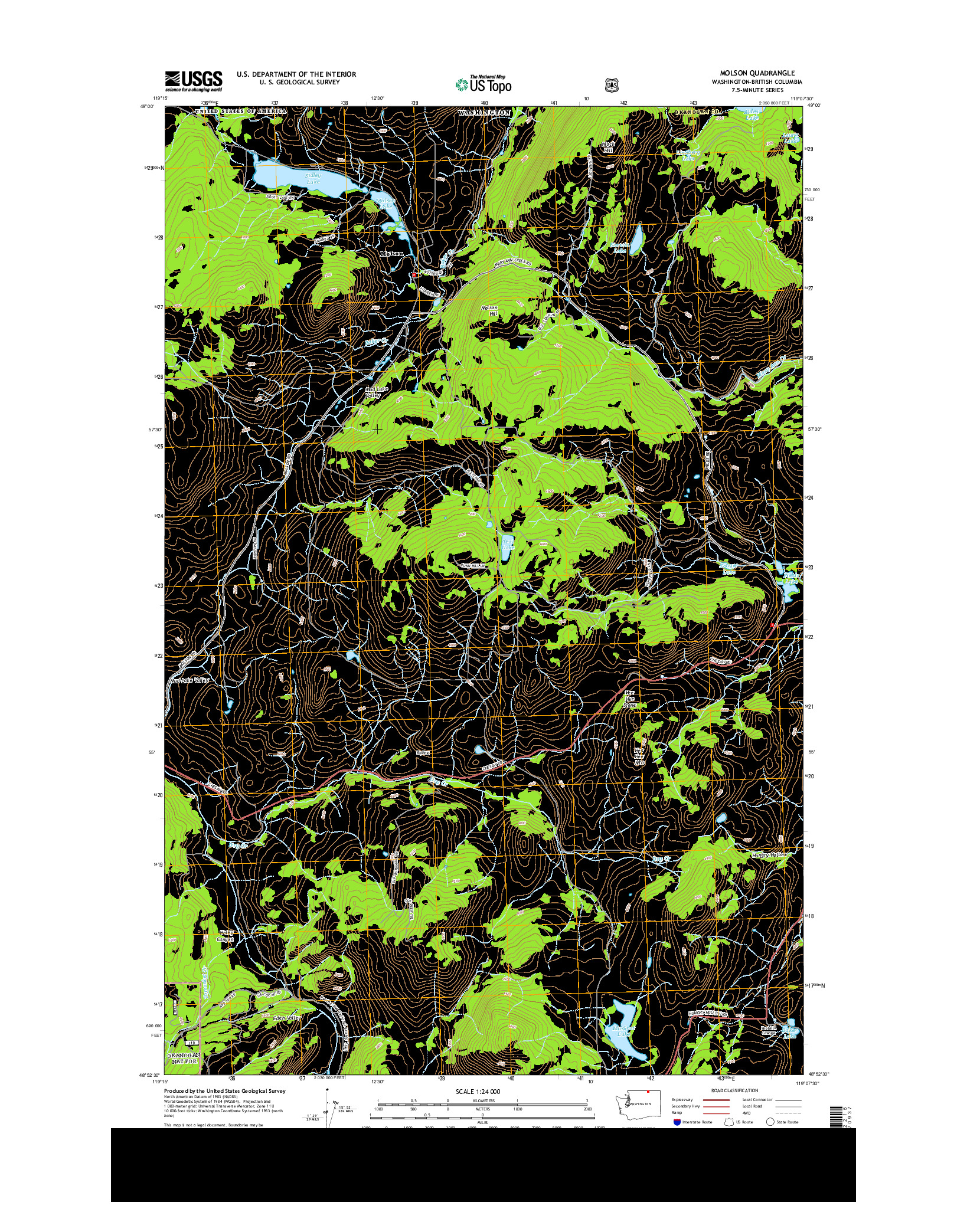 USGS US TOPO 7.5-MINUTE MAP FOR MOLSON, WA-BC 2014