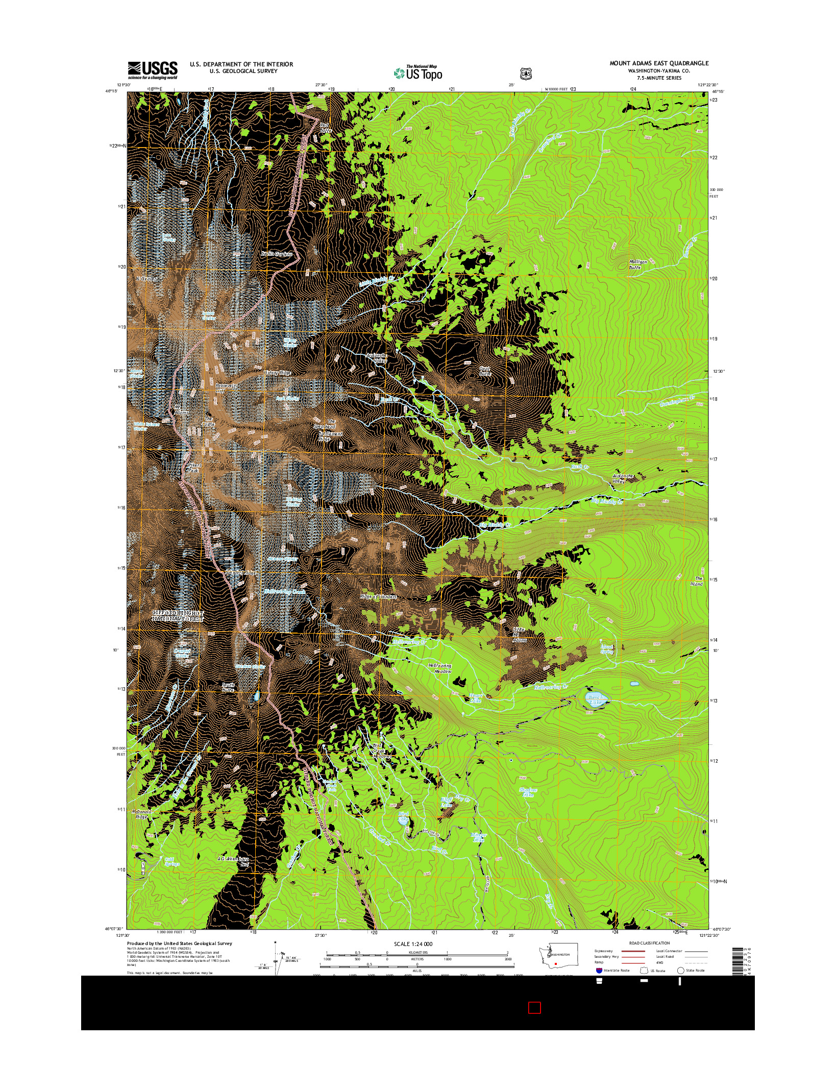 USGS US TOPO 7.5-MINUTE MAP FOR MOUNT ADAMS EAST, WA 2014