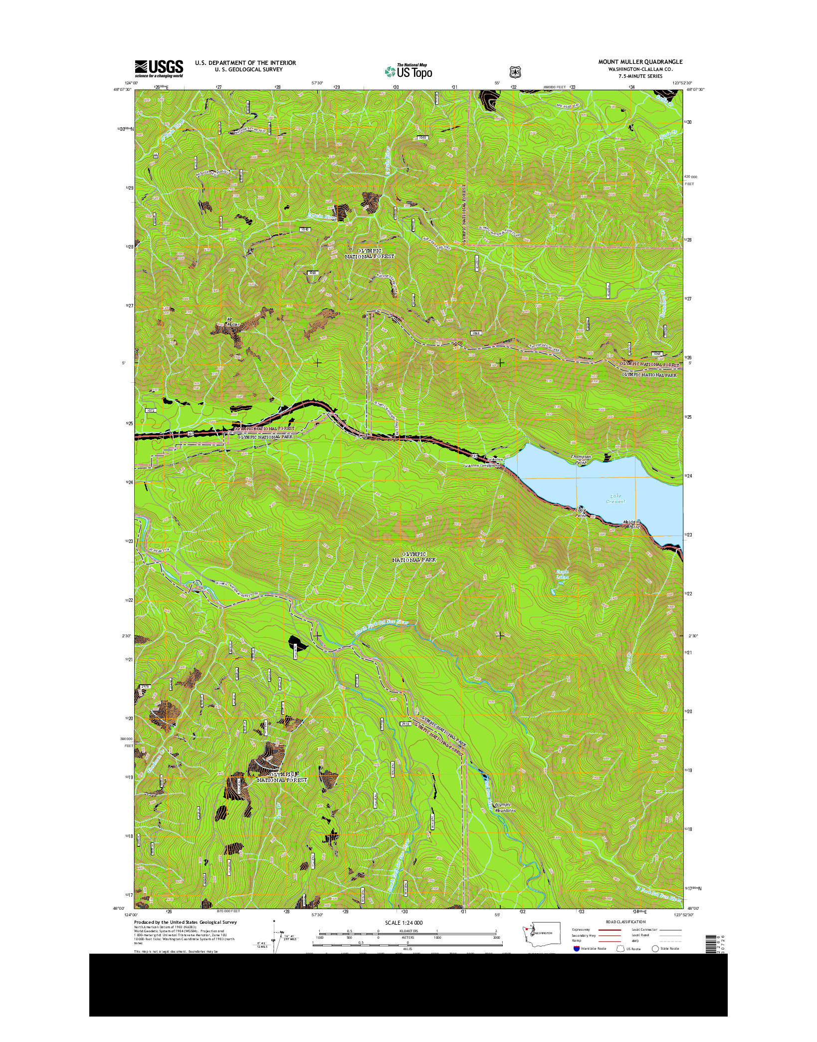 USGS US TOPO 7.5-MINUTE MAP FOR MOUNT MULLER, WA 2014