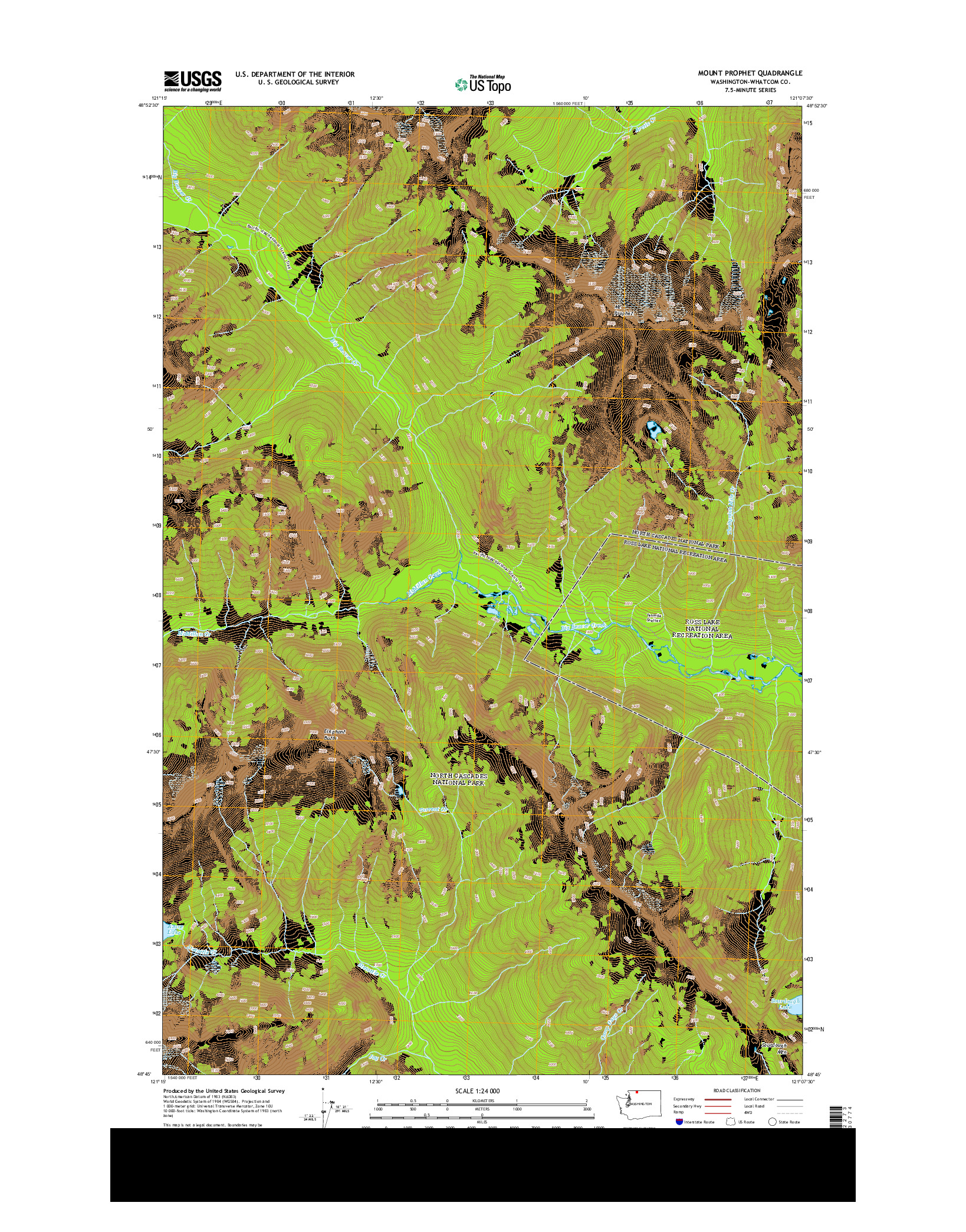 USGS US TOPO 7.5-MINUTE MAP FOR MOUNT PROPHET, WA 2014