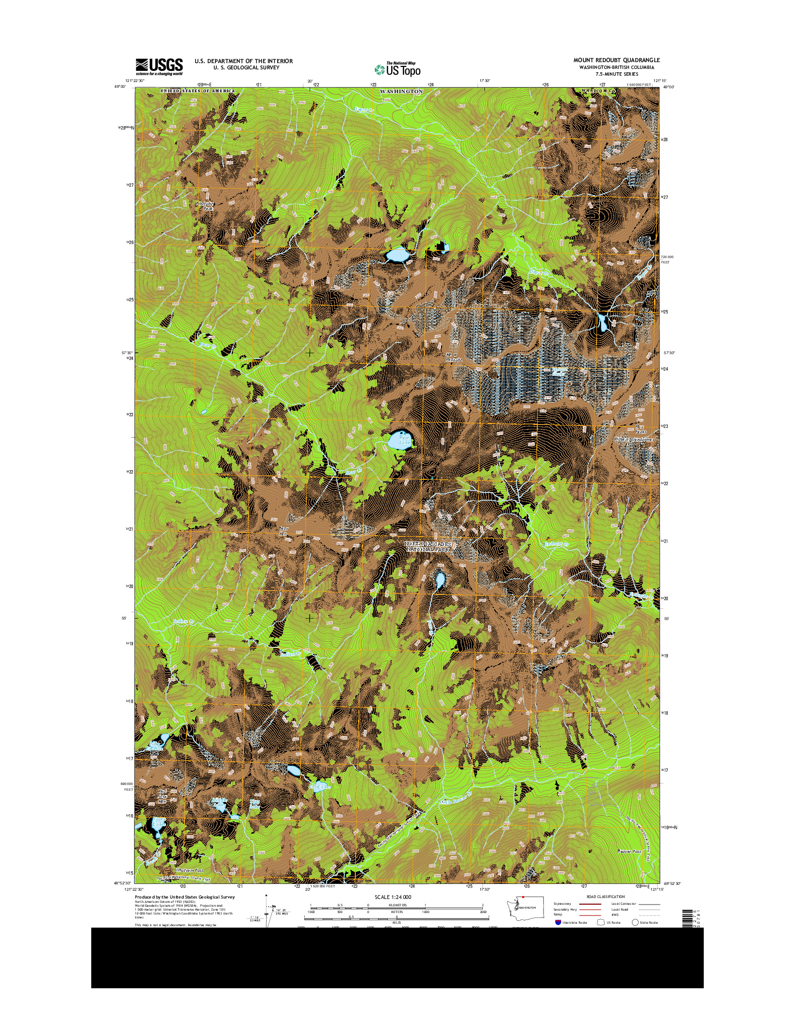 USGS US TOPO 7.5-MINUTE MAP FOR MOUNT REDOUBT, WA-BC 2014